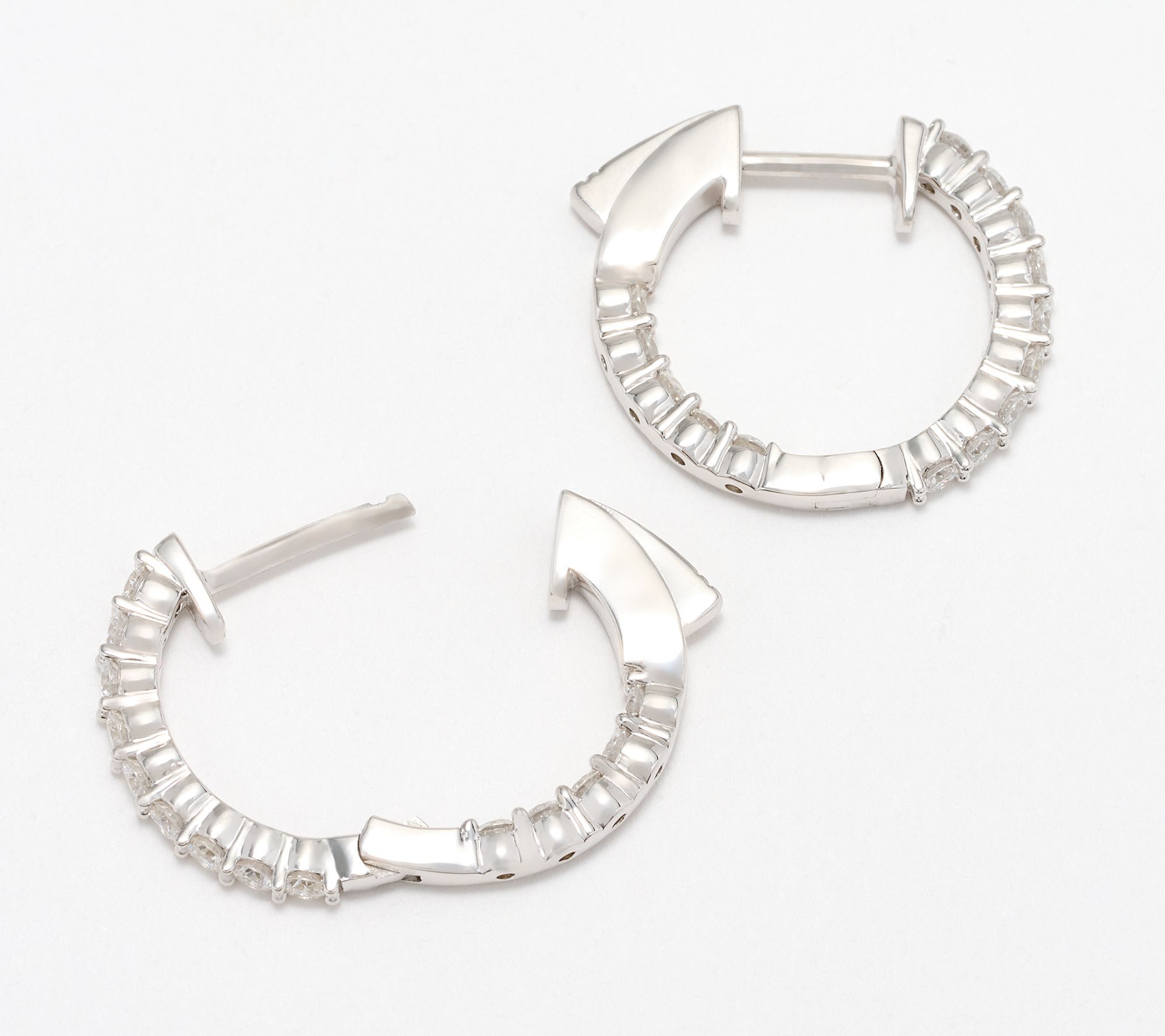 Fire Light Lab Grown Diamond 1 cttw Hoop Earrings, Sterling Silver