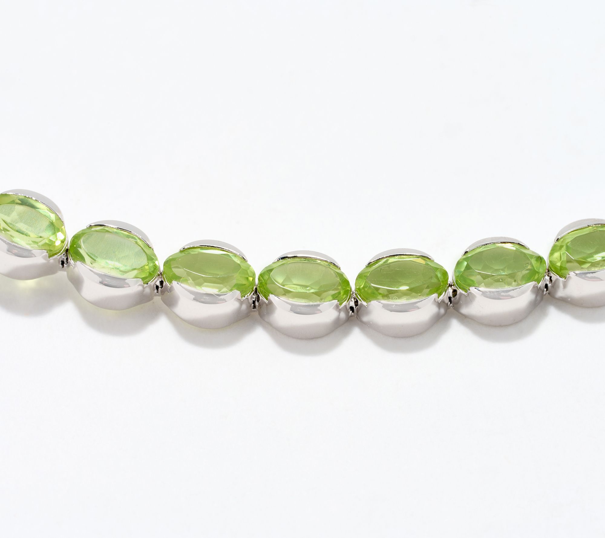 Affinity Gems Oval Cut Gemstone Tennis Bracelet Sterling Silver