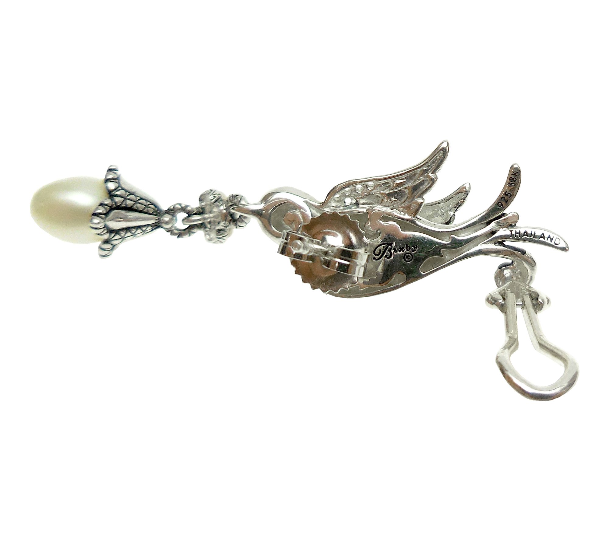 Barbara Bixby Sterling & 18K Cultured Pearl Sparrow Earrings