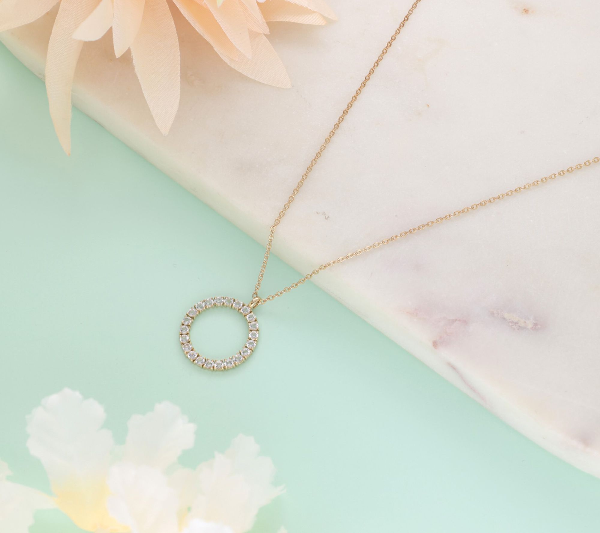 Ariva 18K Gold Clad White Topaz Cleo Necklace