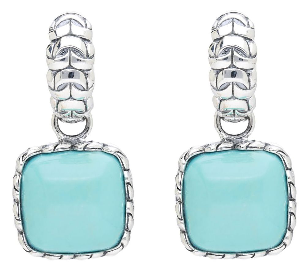 Tiffany Kay Studio Sterling Turquoise Hinged Hoop Earrings