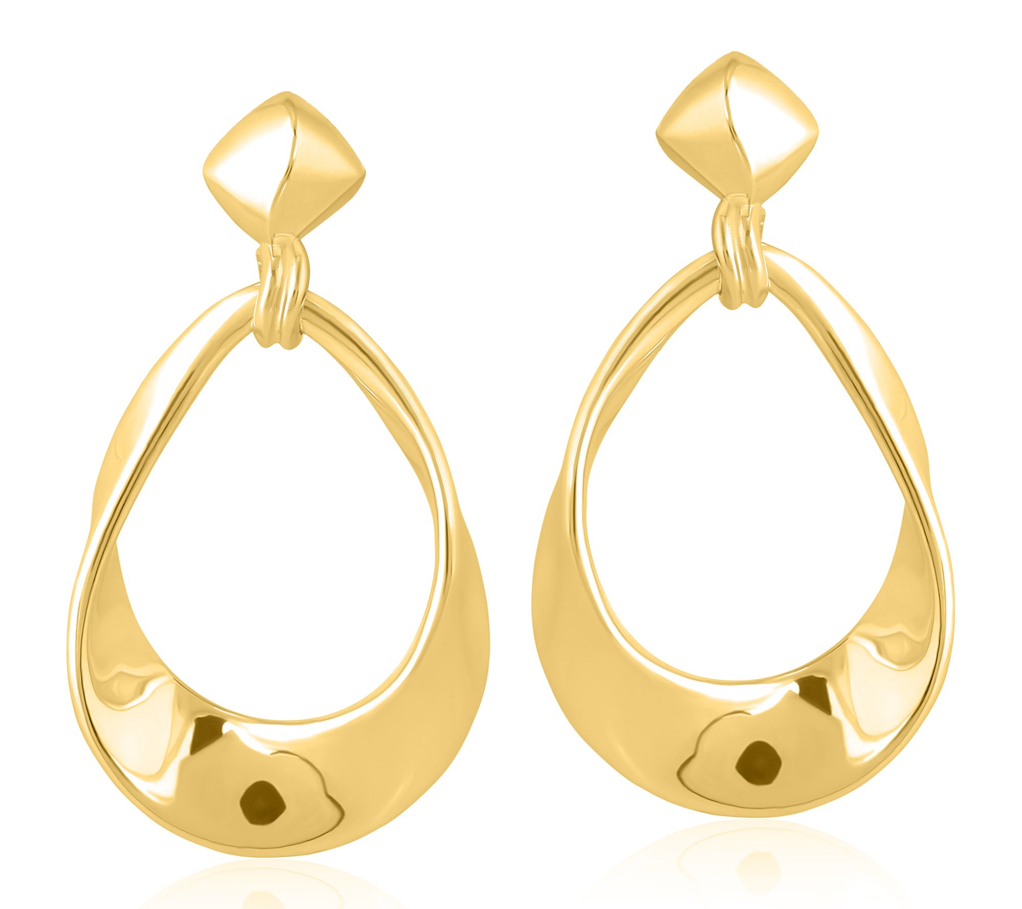 Christian James 14K Gold Clad Pear Shaped Dangle Earrings