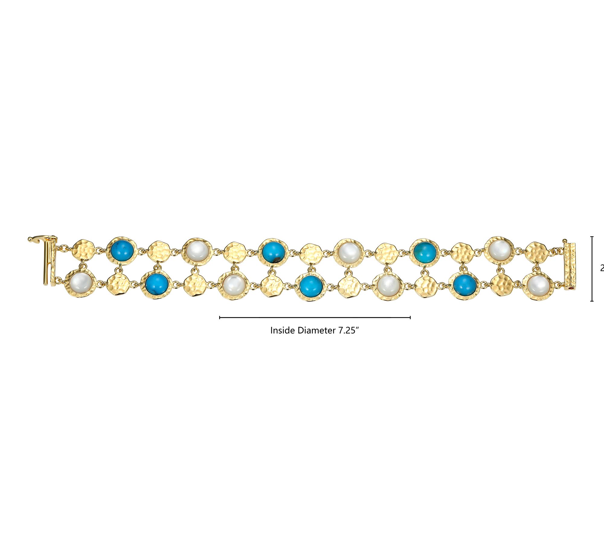 Affinity Gems Turquoise & Mother of Pearl Bracelet,18K Plated