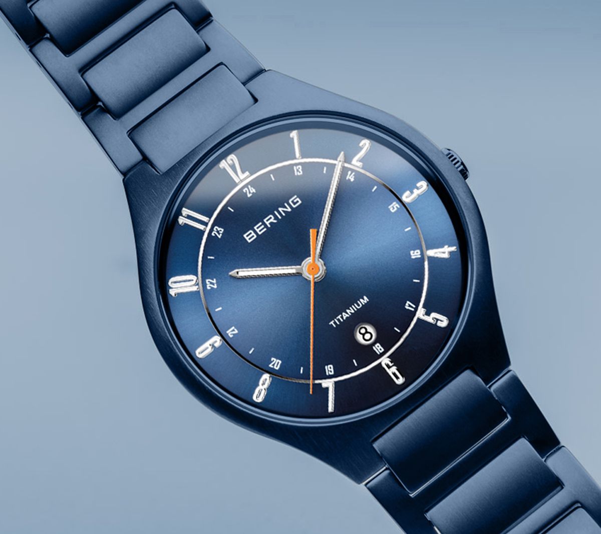 Bering Men's Titanium Blue Dial Bracelet Watch