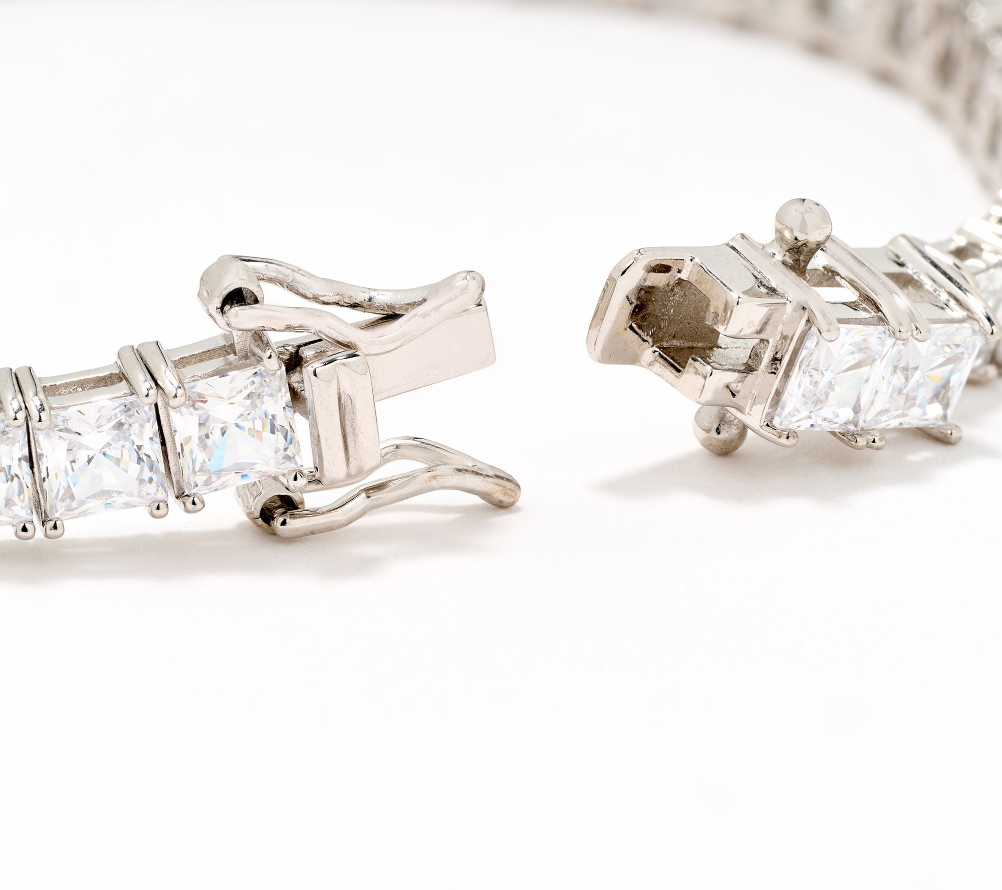 Diamonique Classics Princess Cut Tennis Bracelet Sterling Silver
