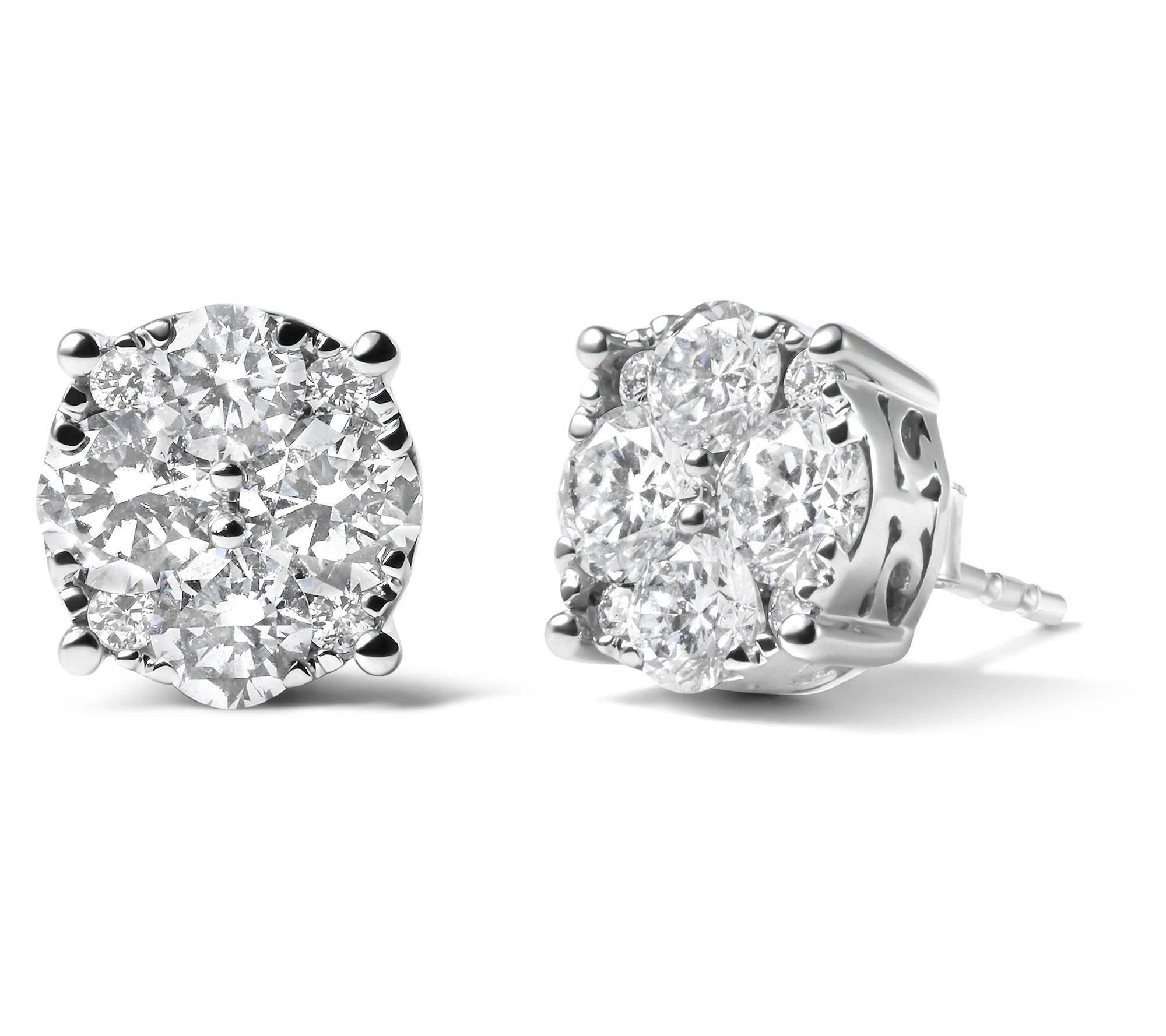 Haus of Brilliance Lab-Grown Diamond Cluster Earrings, 14K