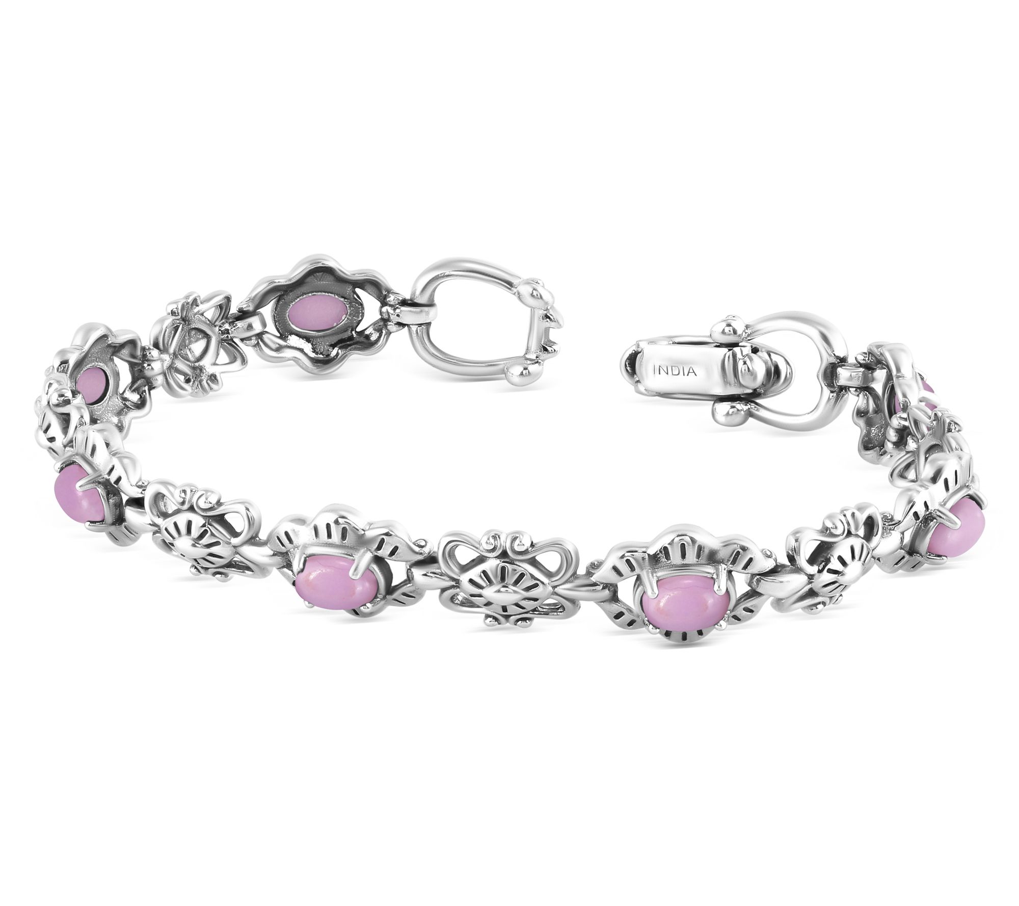 American West Sterling Oval Gemstone Tennis Bracelet