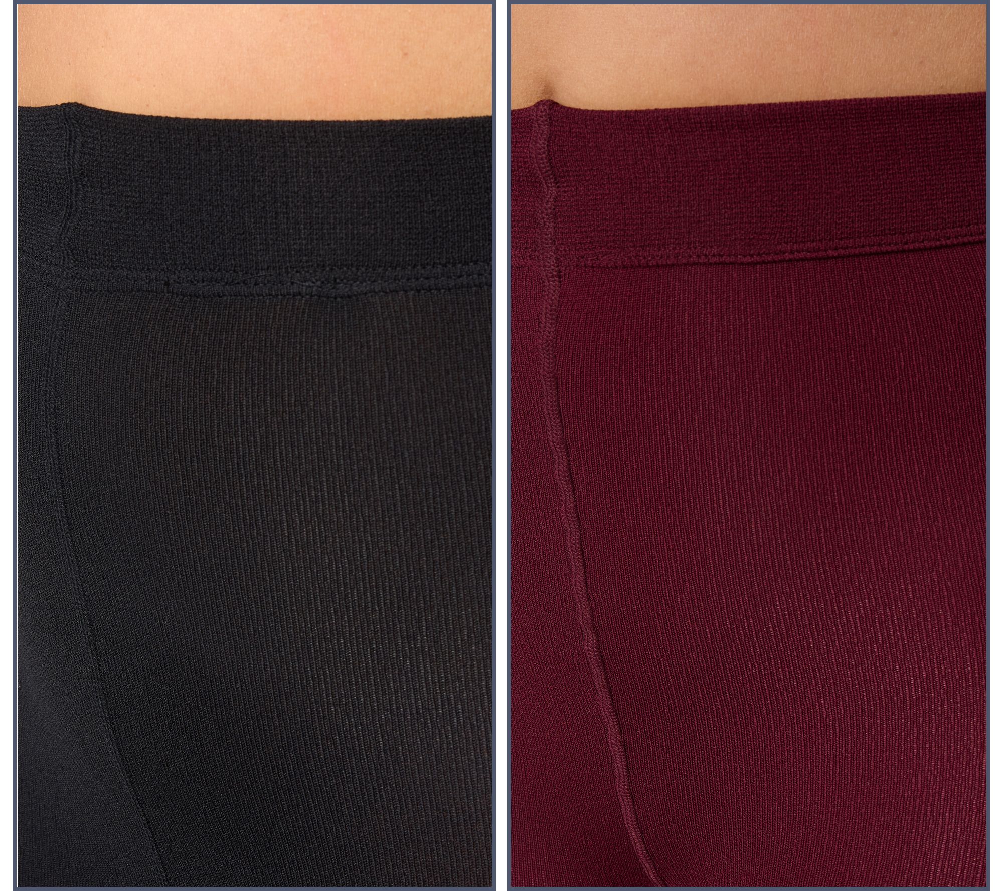 MUK LUKS Set of 2 High Waisted Fleece-Lined Tights