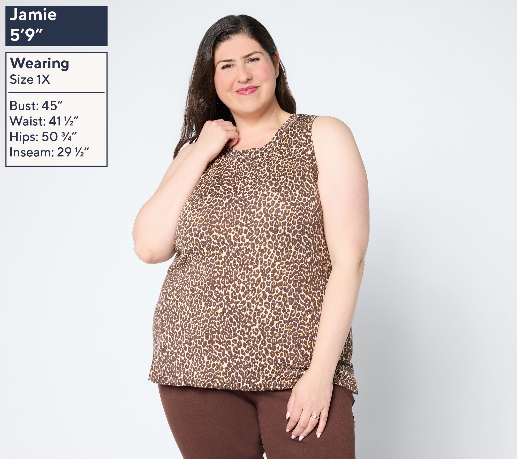 Joan Rivers Printed Leopard Sleeveless Sweater Tank