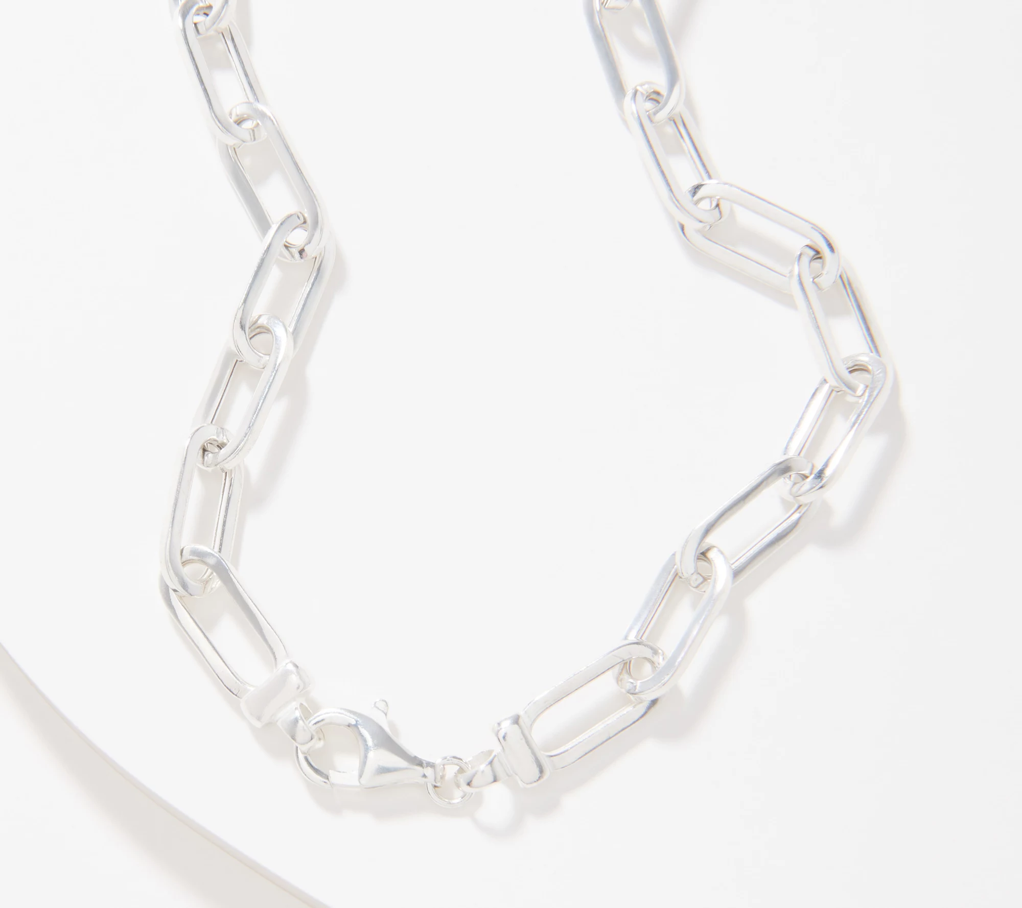 UltraFine Silver Polished Paperclip Chain 20