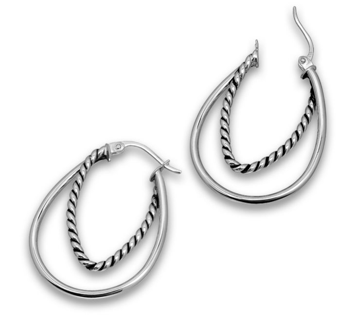 Or Paz Sterling Silver Freeform Double Hoop Earrings