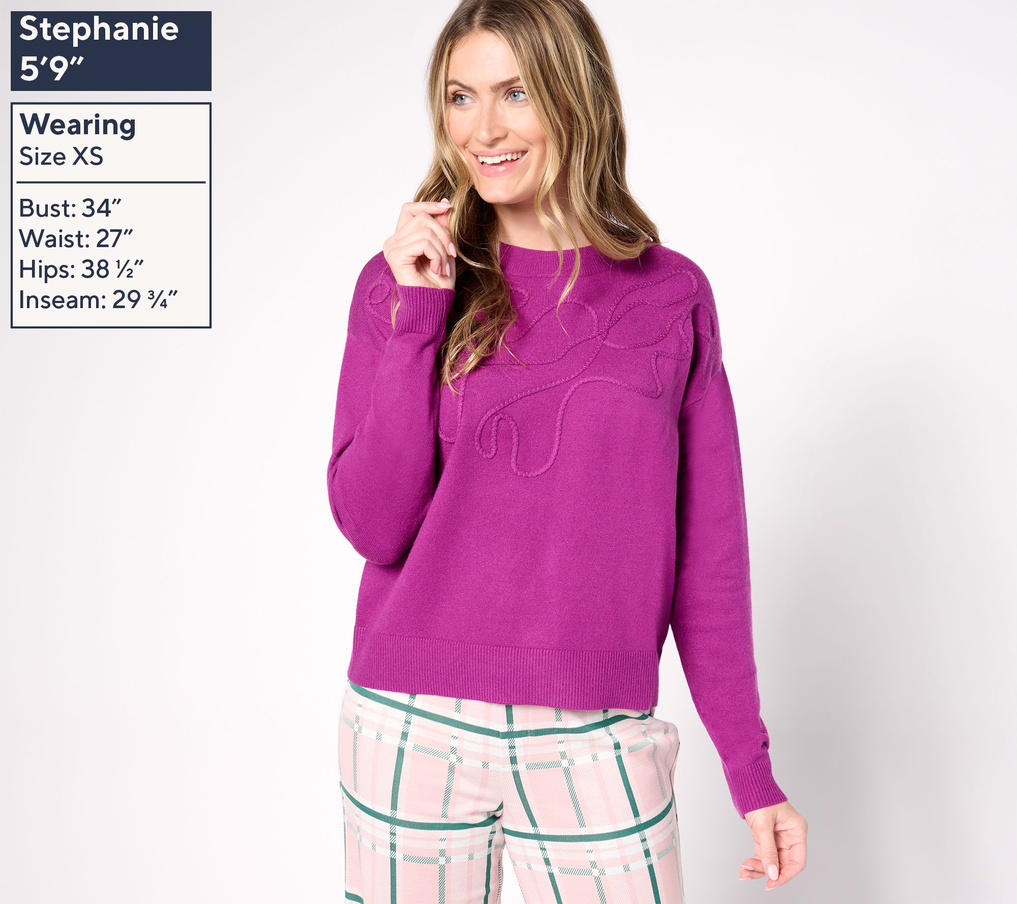 by Stacy London Soutache Crew Neck Sweater