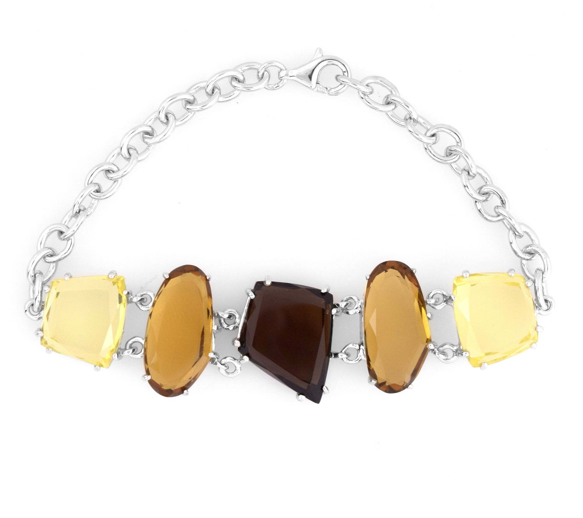 Affinity Gems Quartz Adjustable Bracelet, Sterlng Silver