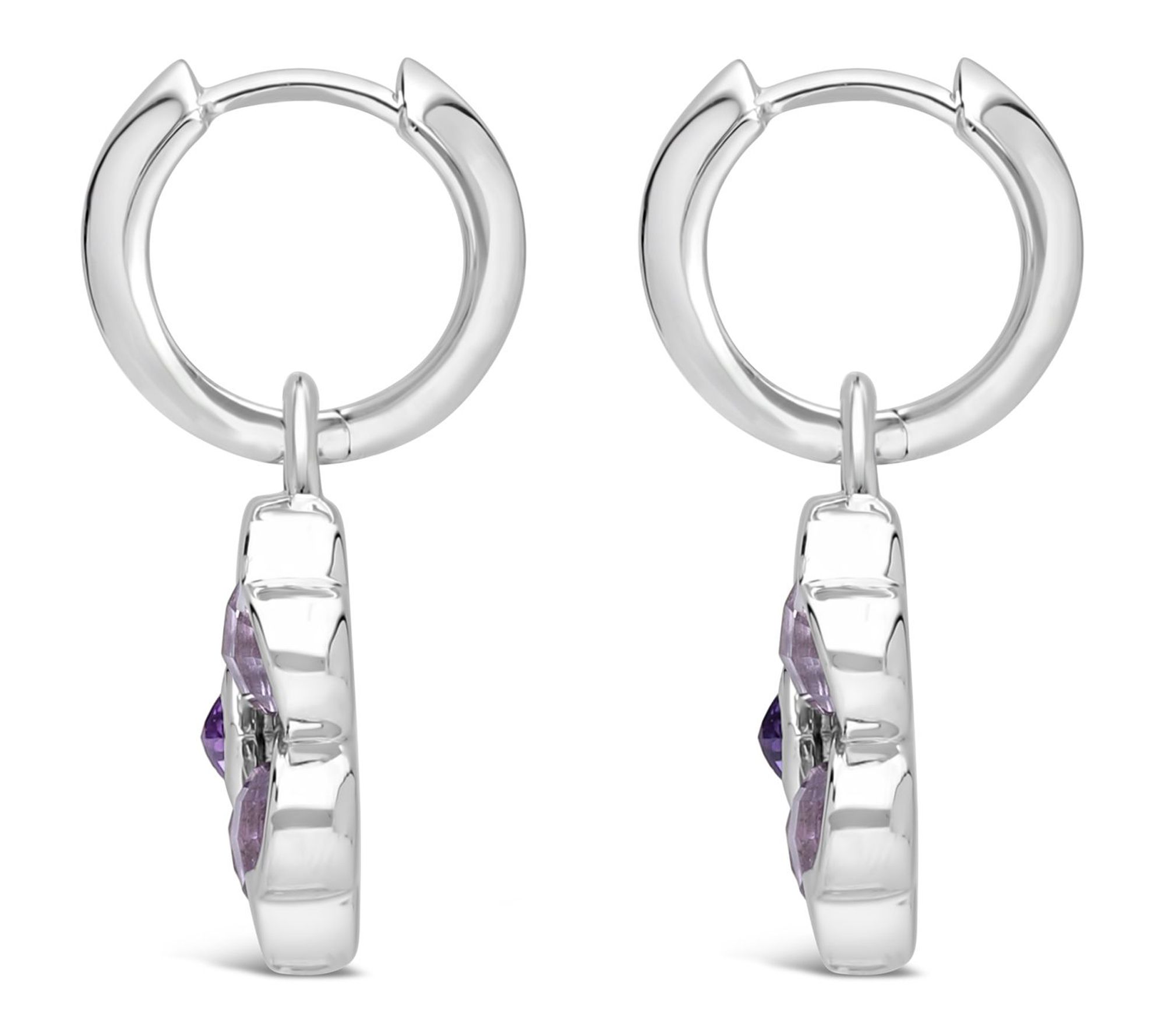 Margo Manhattan Sterling Amethyst Lucky in LoveEarrings