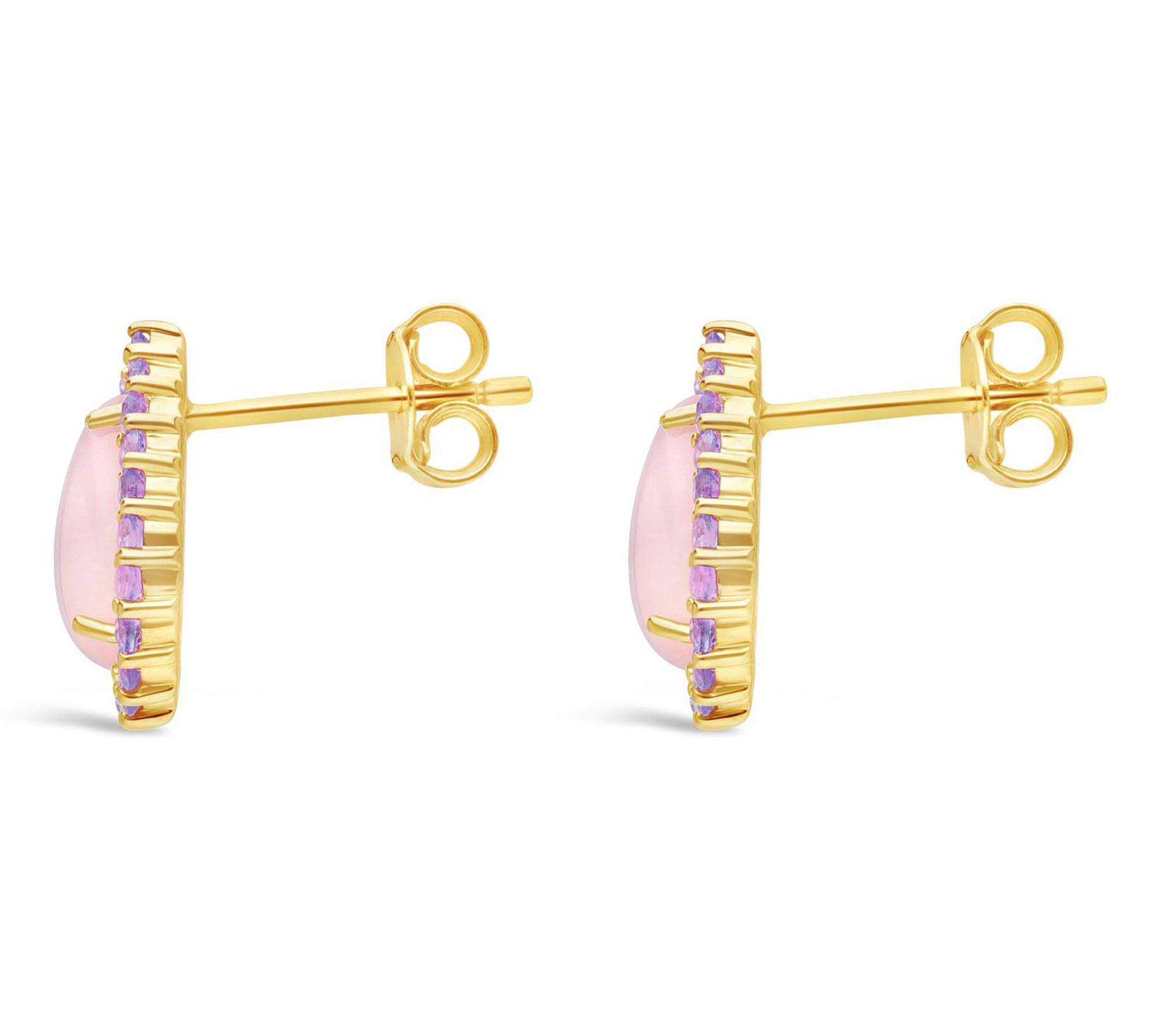 Ariva Sterling Pink Opal & Pink Amethyst Delphine Earrings