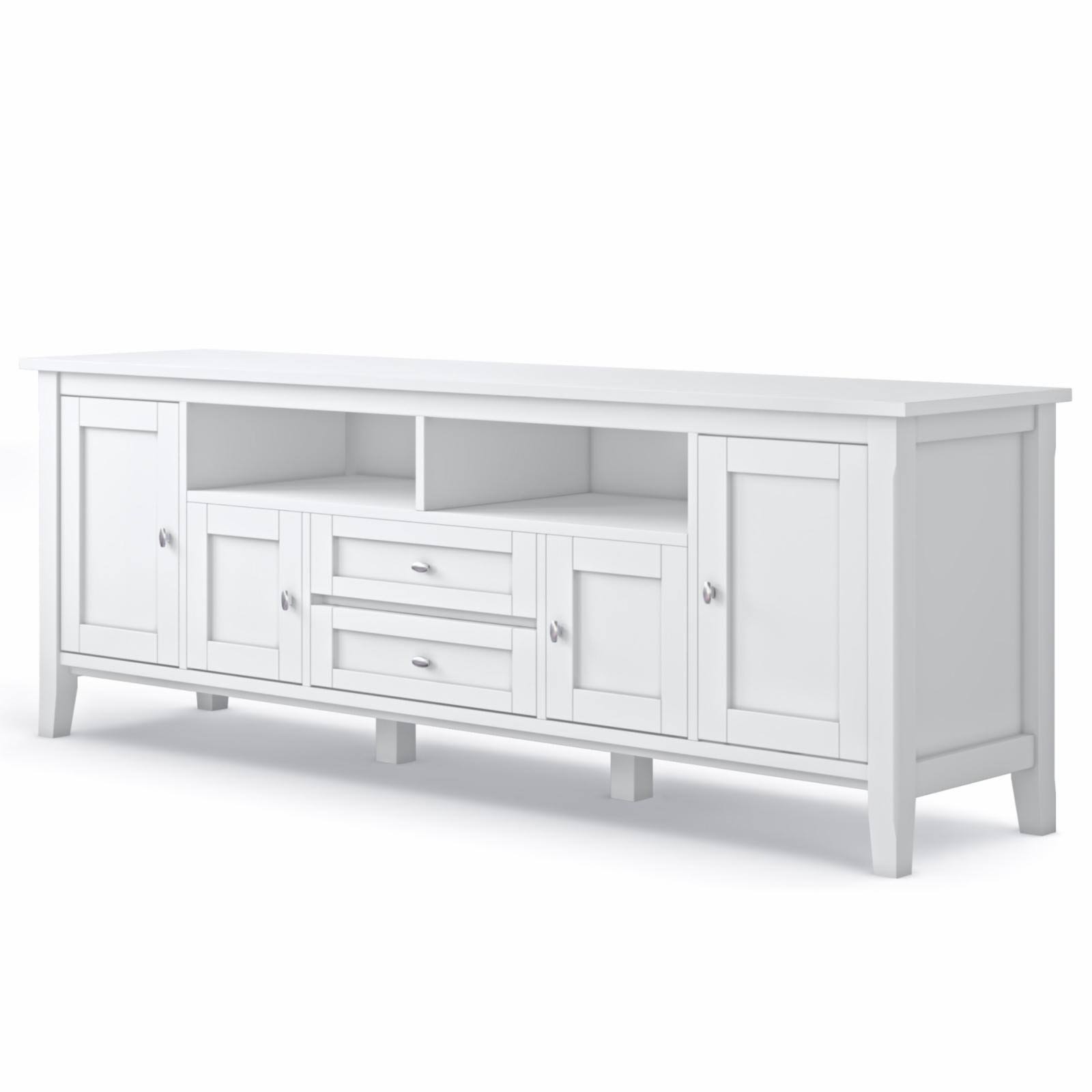Brooklyn + Max Lexington Solid Wood 72 inch Wide Rustic TV Media Stand in White for TVs Up to 80 Inches
