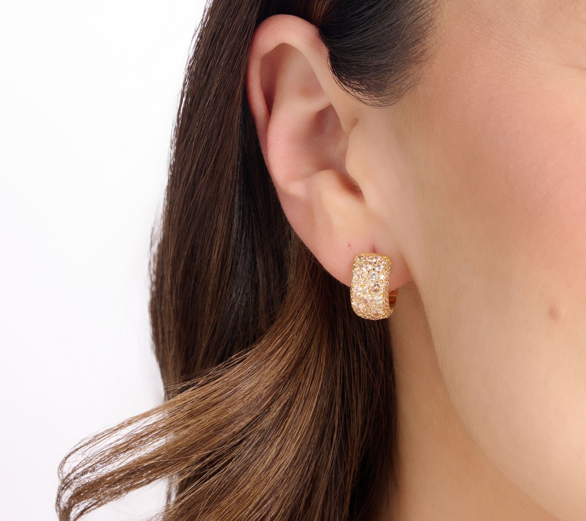 Diamonique Italia Huggie Hoop Earrings, Sterling Silver