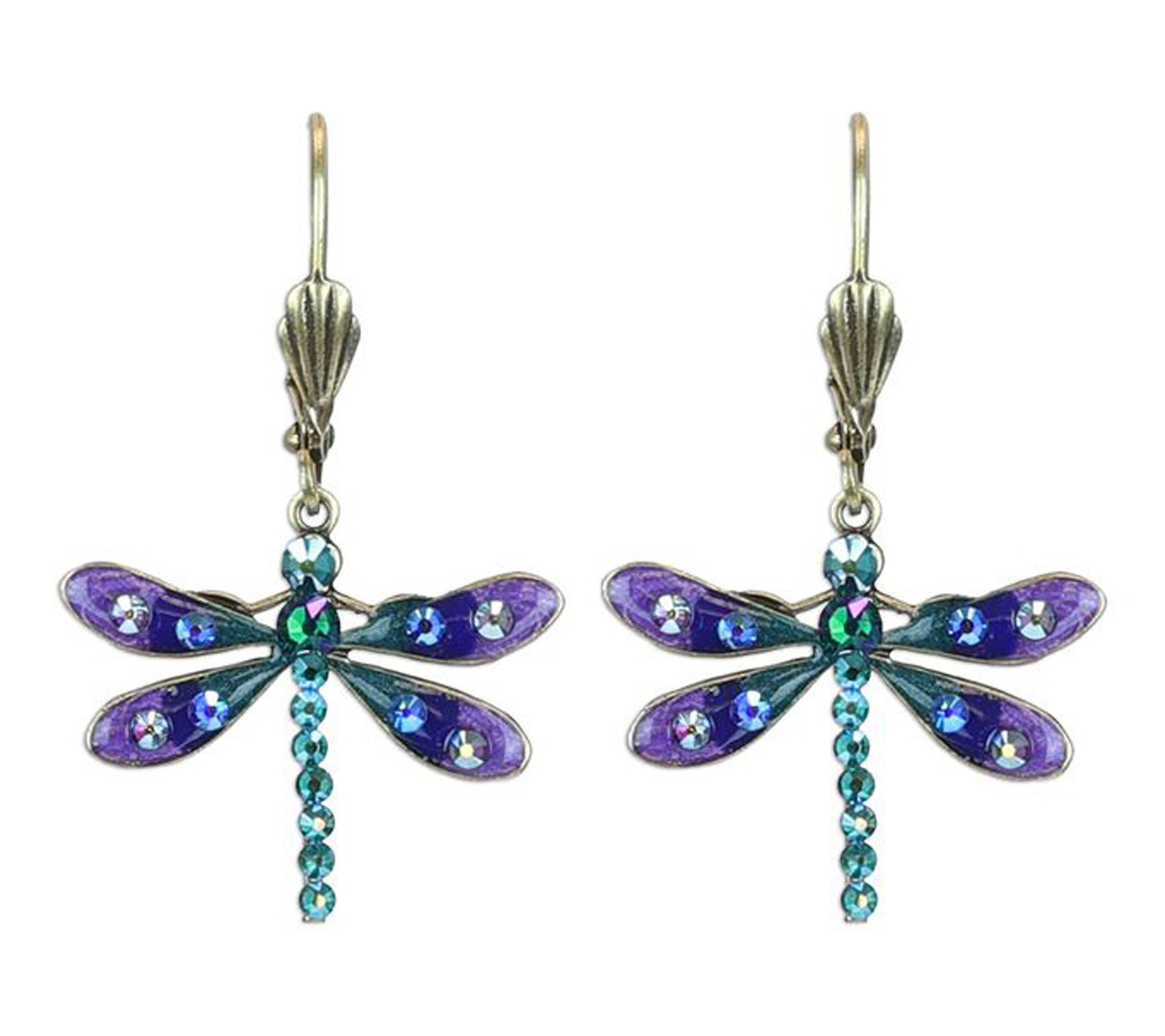 Anne Koplik Emerald & Purple Crystal DragoyEarrings