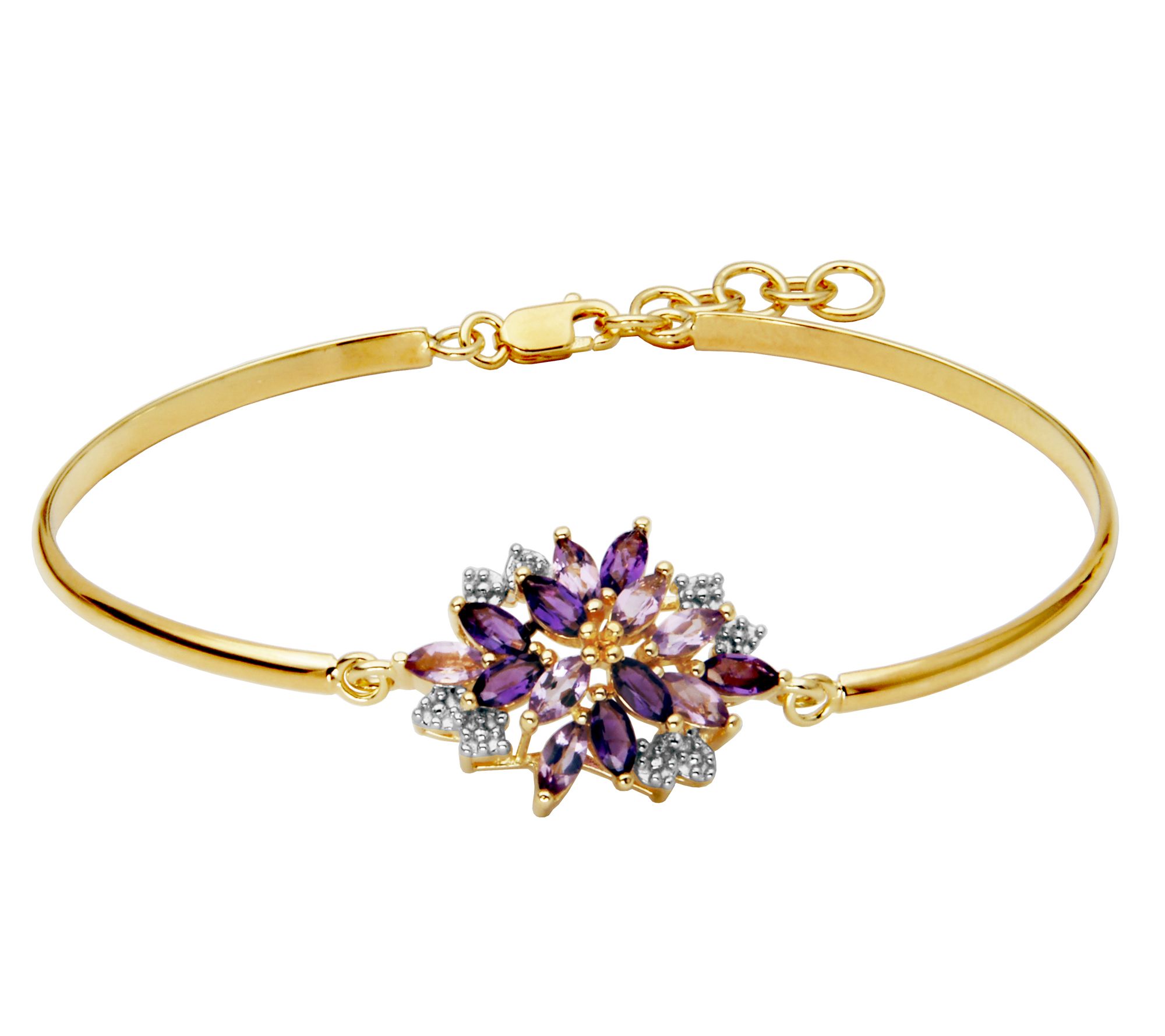 Affinity Gems Amethyst & Created Sapphire Bracelet, 18K Plated