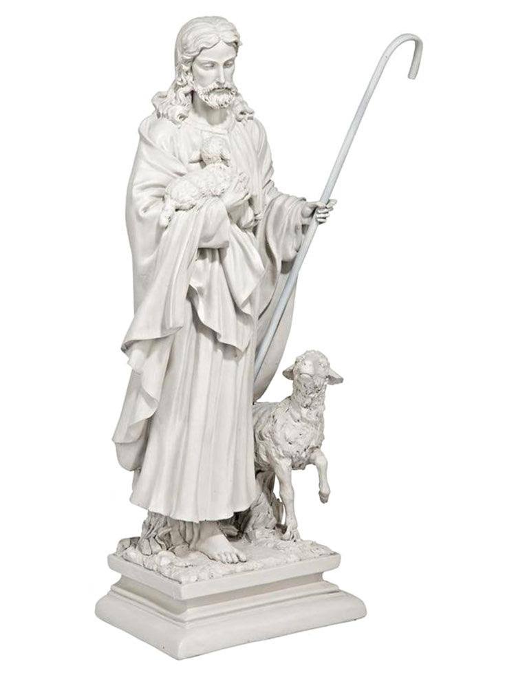 Design Toscano Jesus The Good Shepherd Garden Statue, Gray, Large