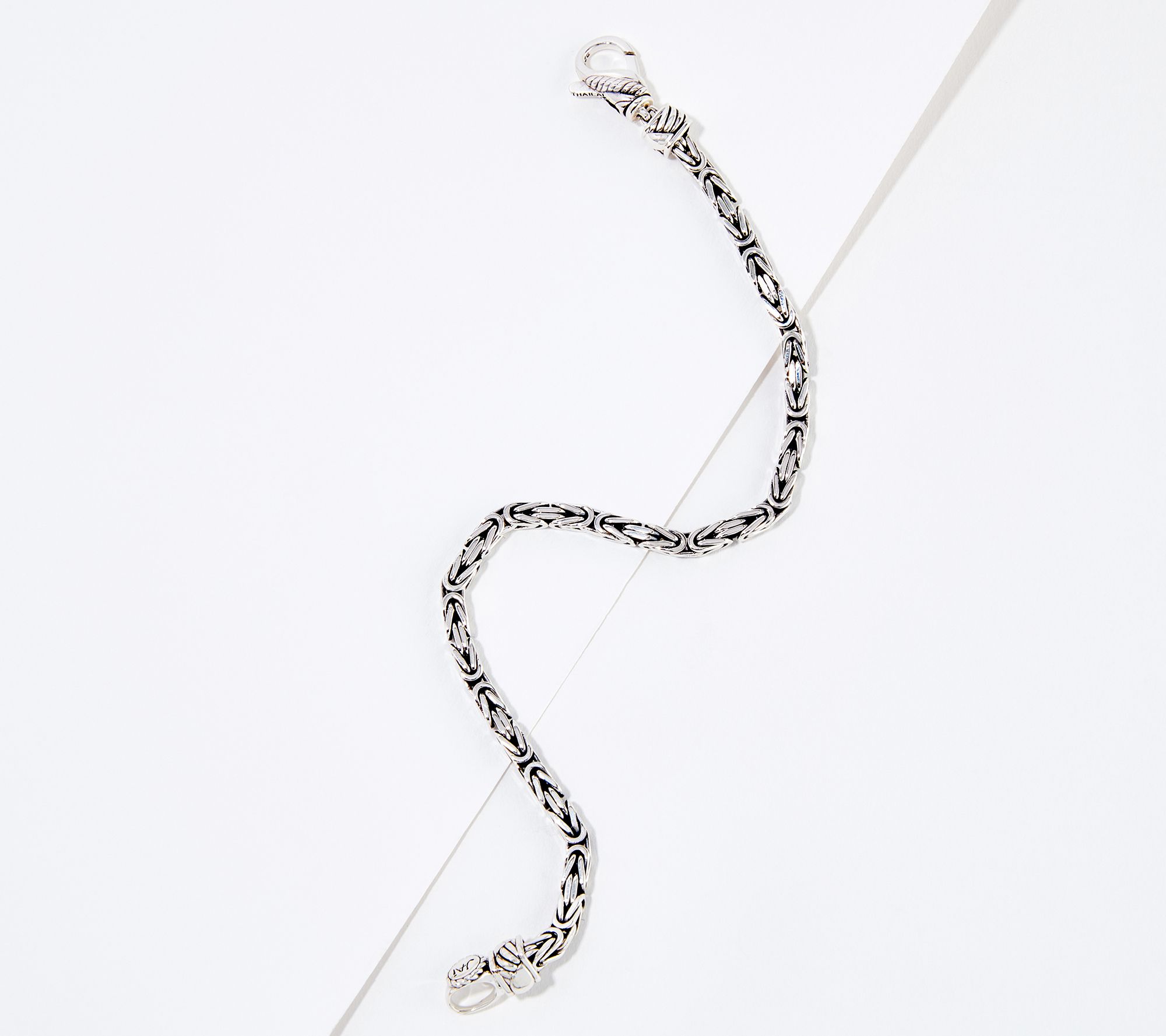 JAI Sterling Silver 3.5mm Byzantine Bracelet