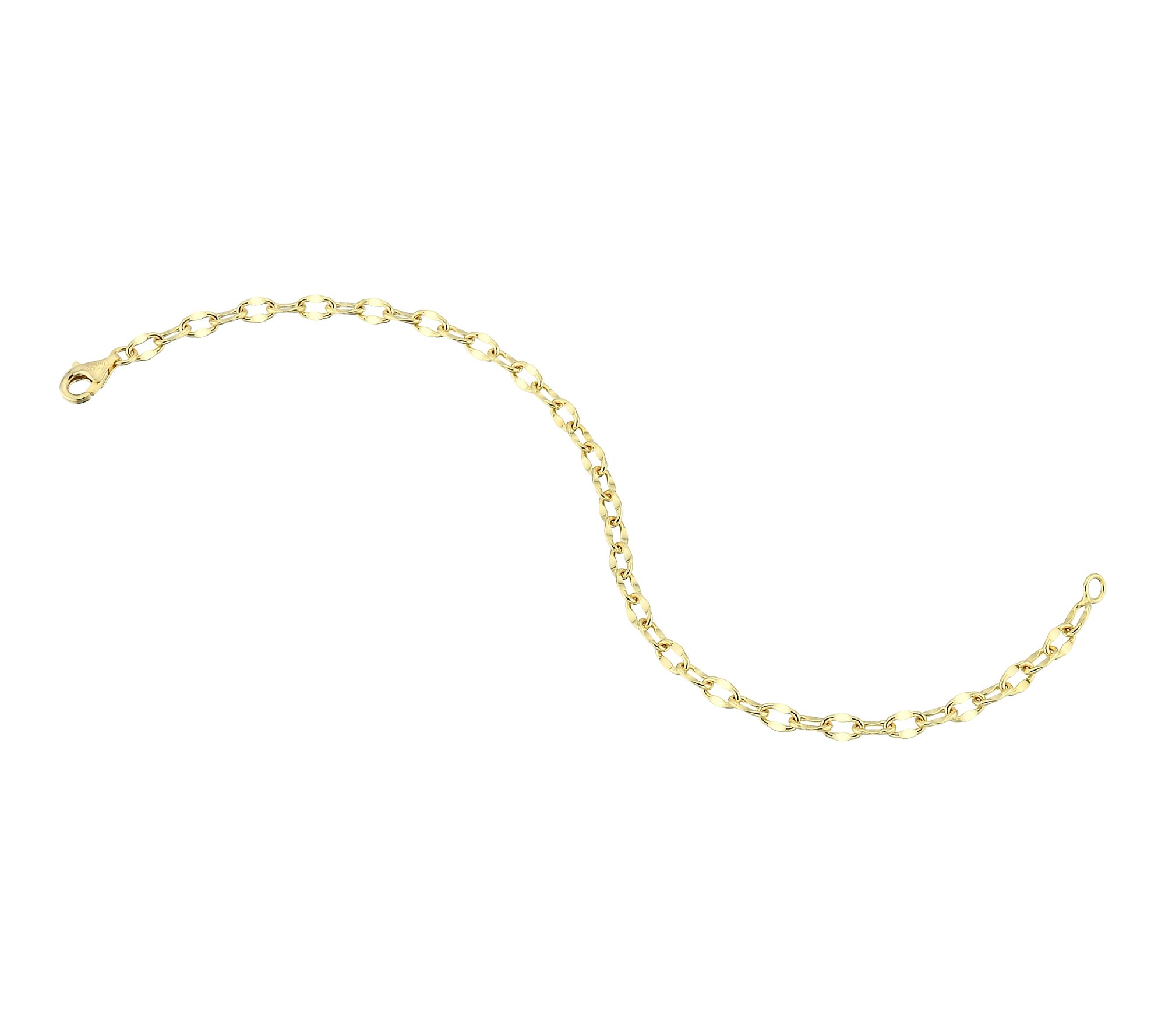 Silver Style 3.5mm Solid Mirror Link Chain Bracelet, Sterling