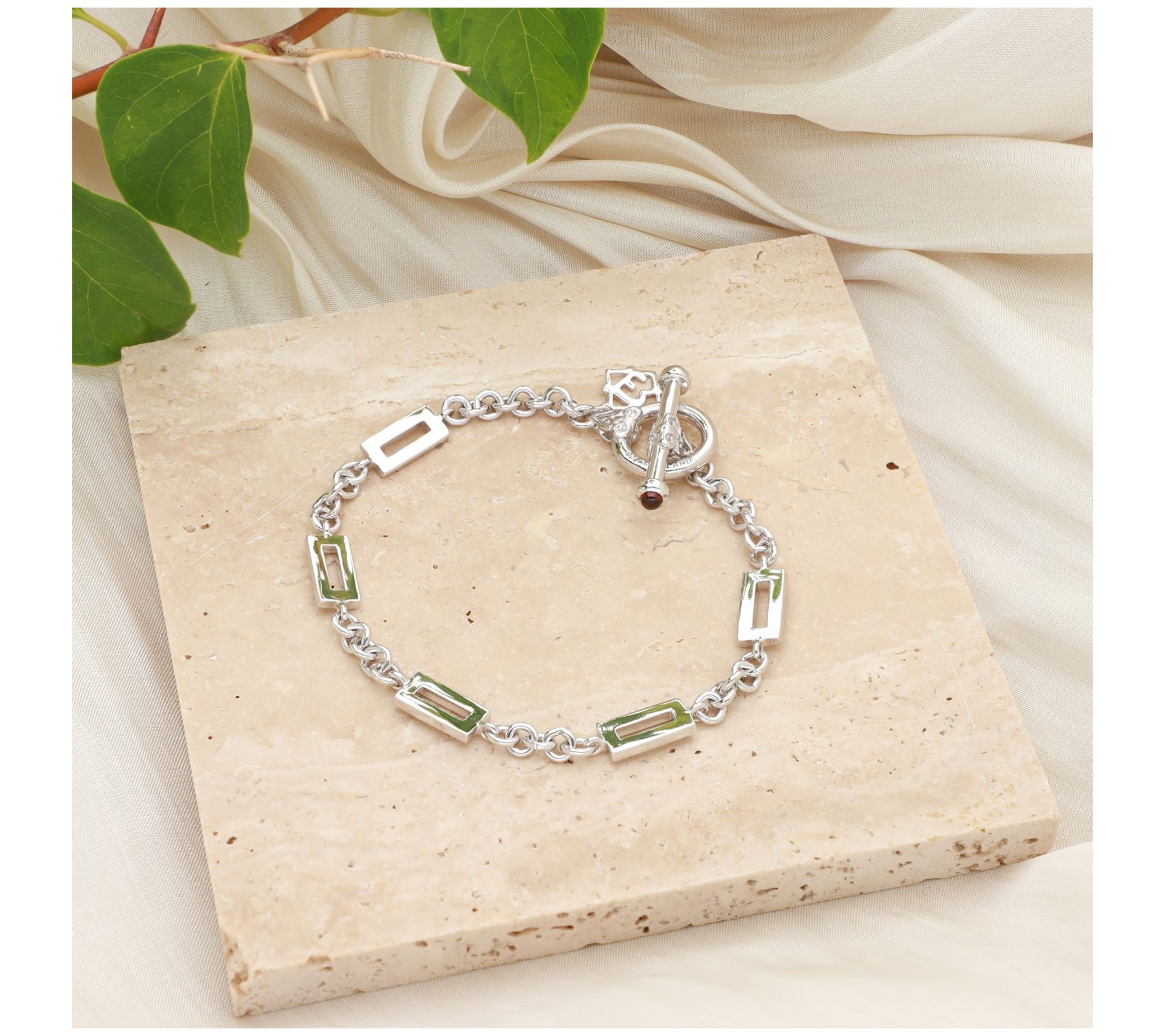 Elyse Ryan Sterling Silver Polished Modern LinkBracelet