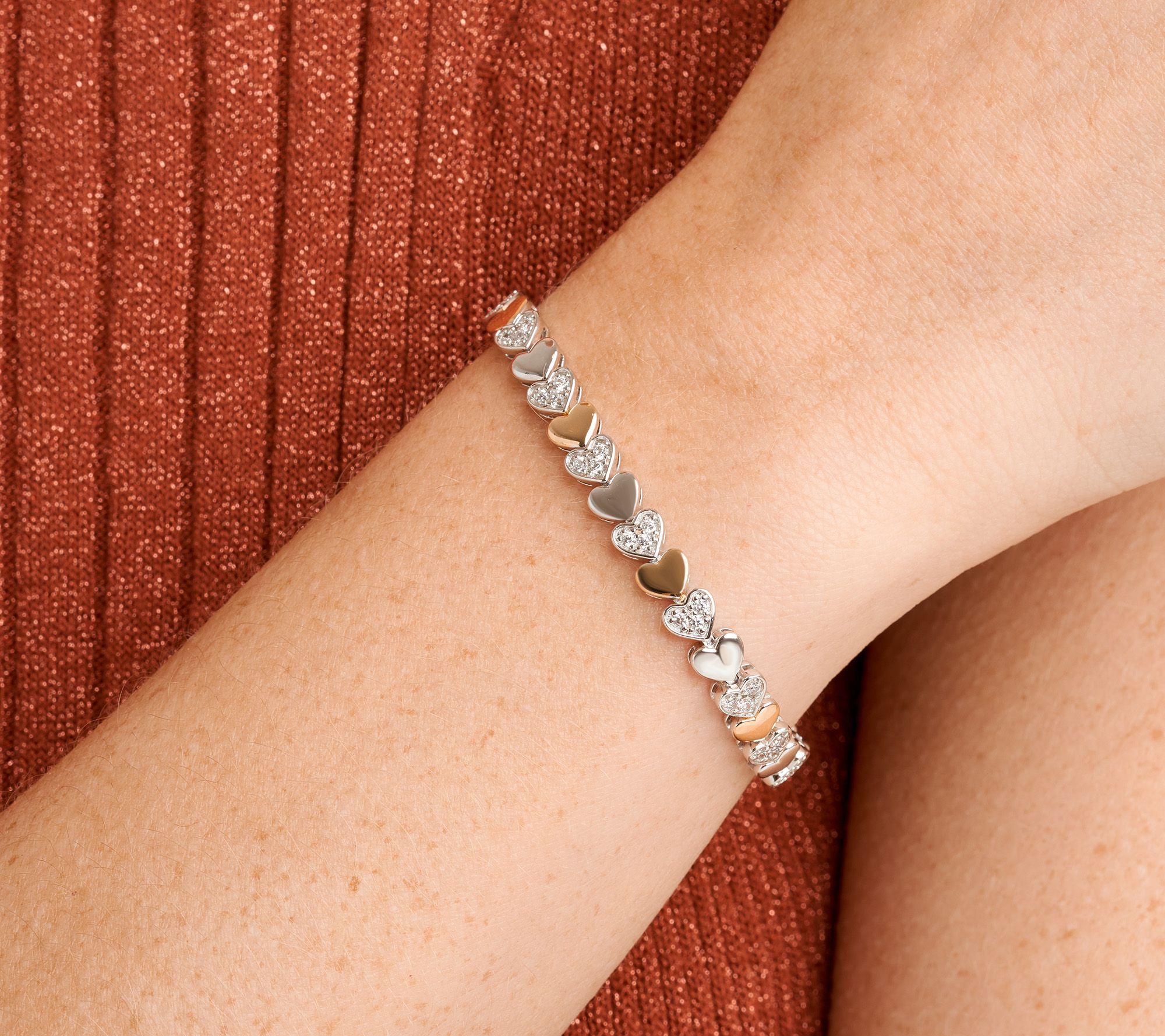 Diamonique Two-Tone Tennis Bracelet