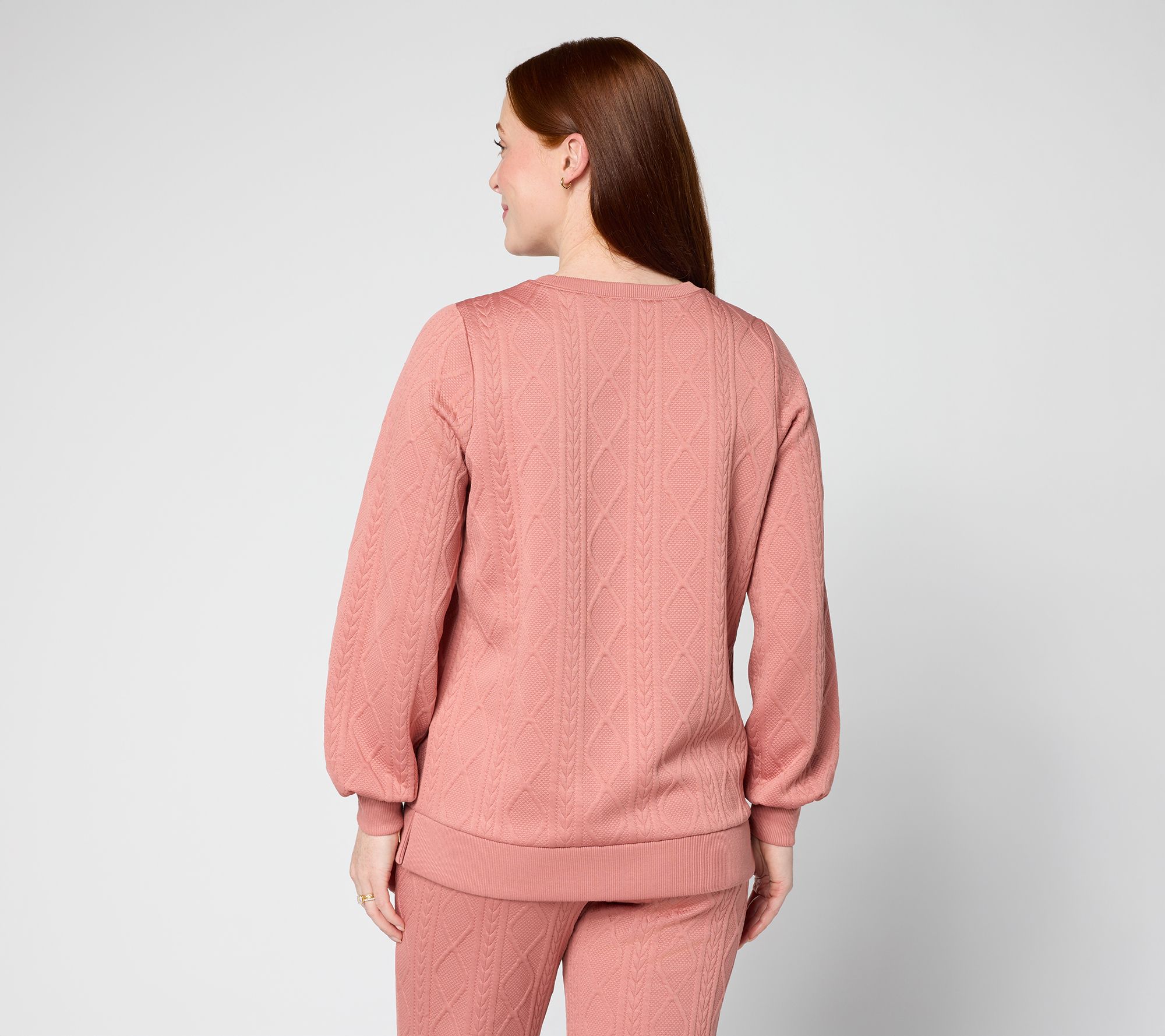 Belle by Kim Gravel Cable Chic Crewneck