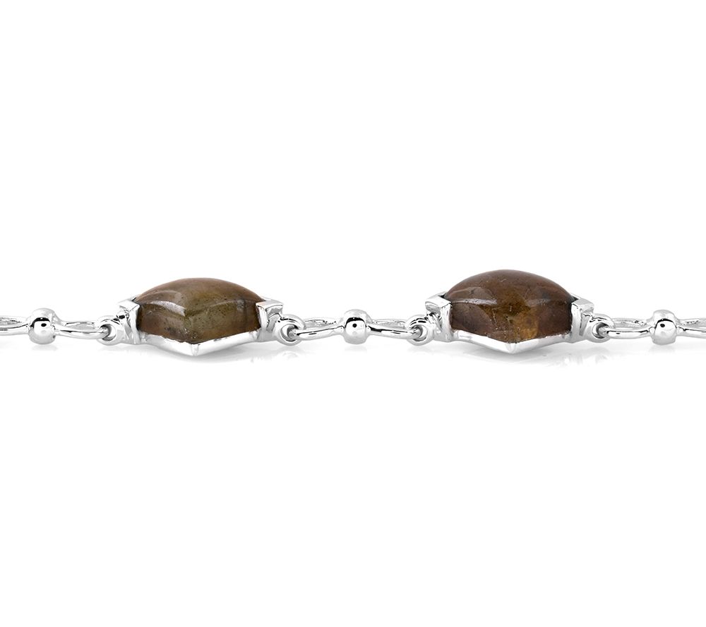 Affinity Gems Labradorite Station Bracelet, Sterling Silver