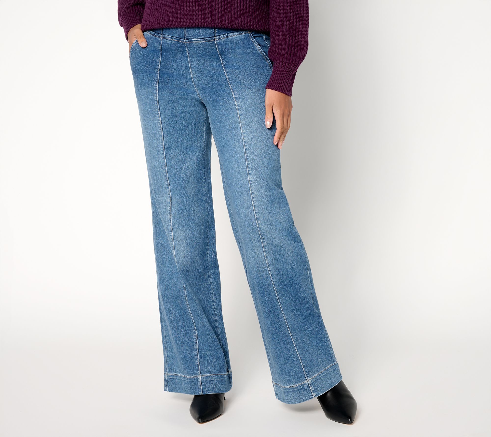 Belle by Kim Gravel Reg TripleLuxe Front Seam Full Leg Jean