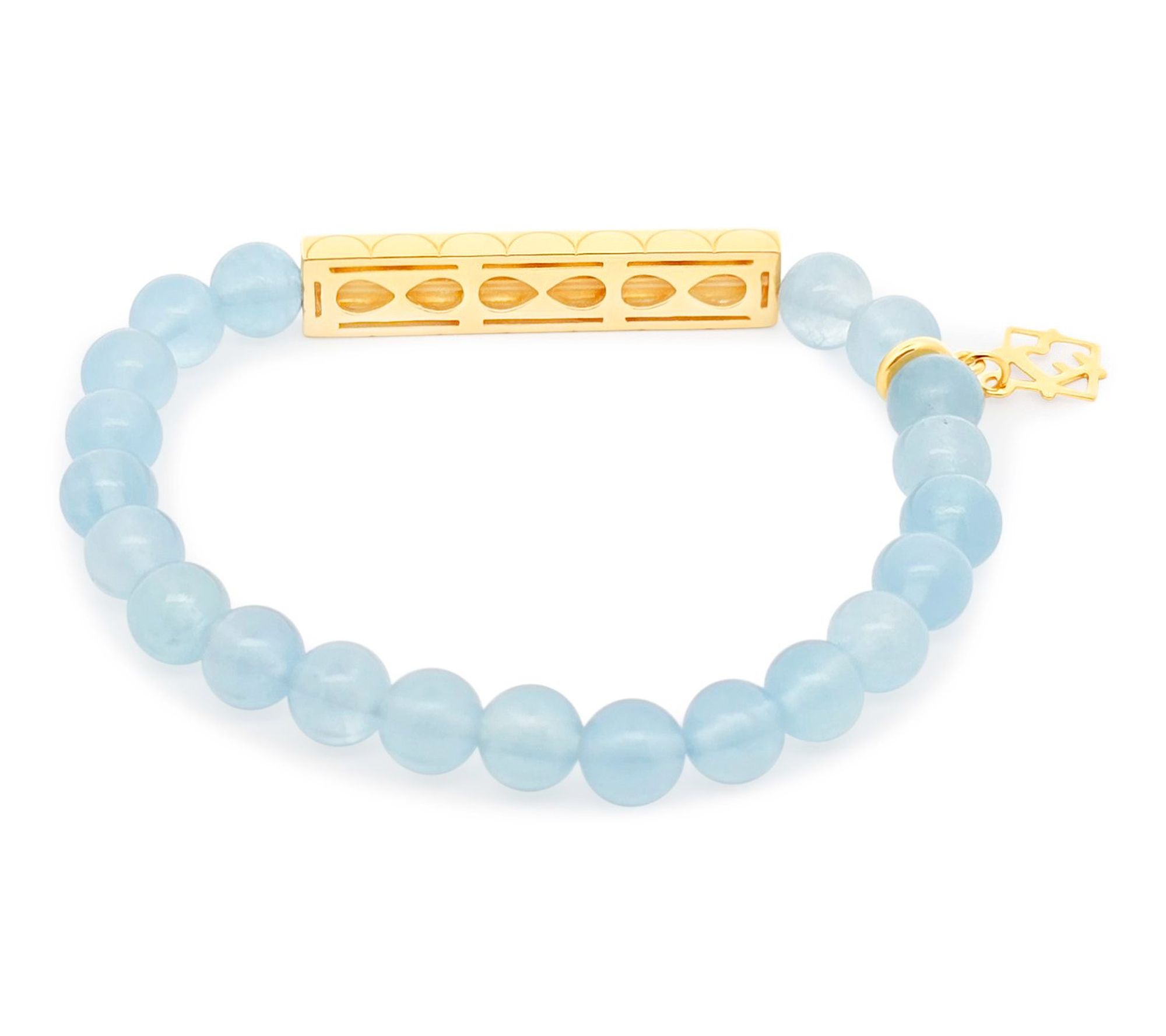 Elyse Ryan Sterling 14K Clad Milky Aqua BREATHEBracelet
