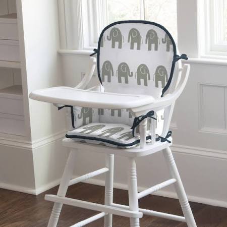 Carousel Designs Nursery Rhyme Toile Sage High Chair Pad