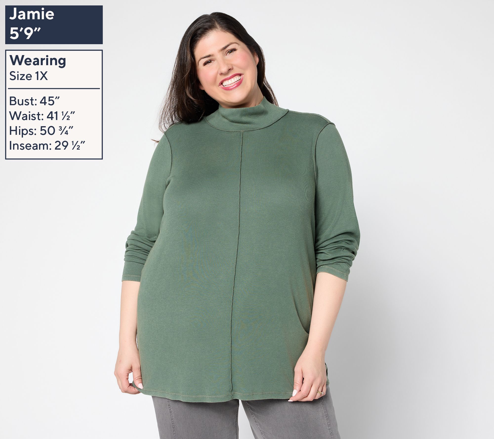 LOGO Principles by Lori Goldstein Long Sleeve Turtleneck Top