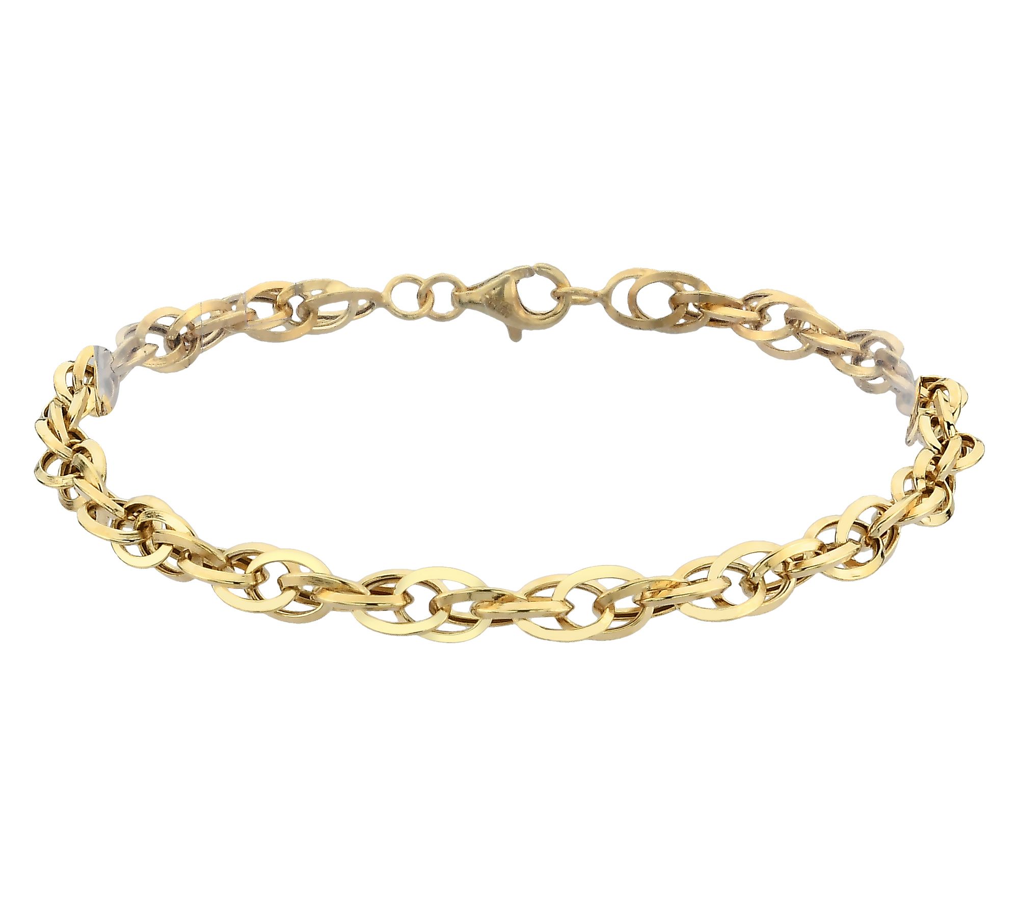 Adorna 14K Gold Interlocking Double Oval Link Bracelet