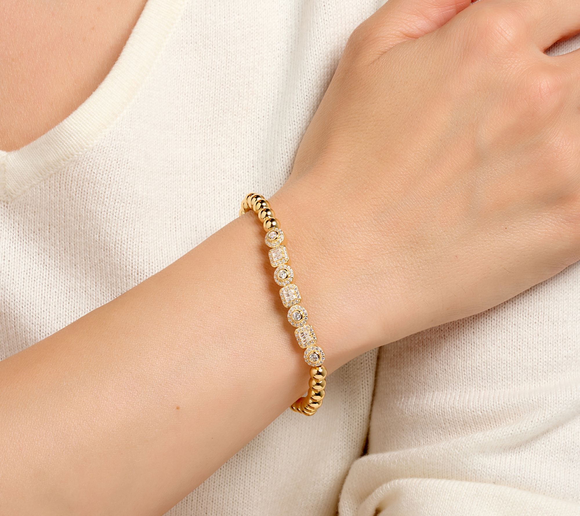 Diamonique x Kathy Levine All Star Stretch Bracelet, Sterl