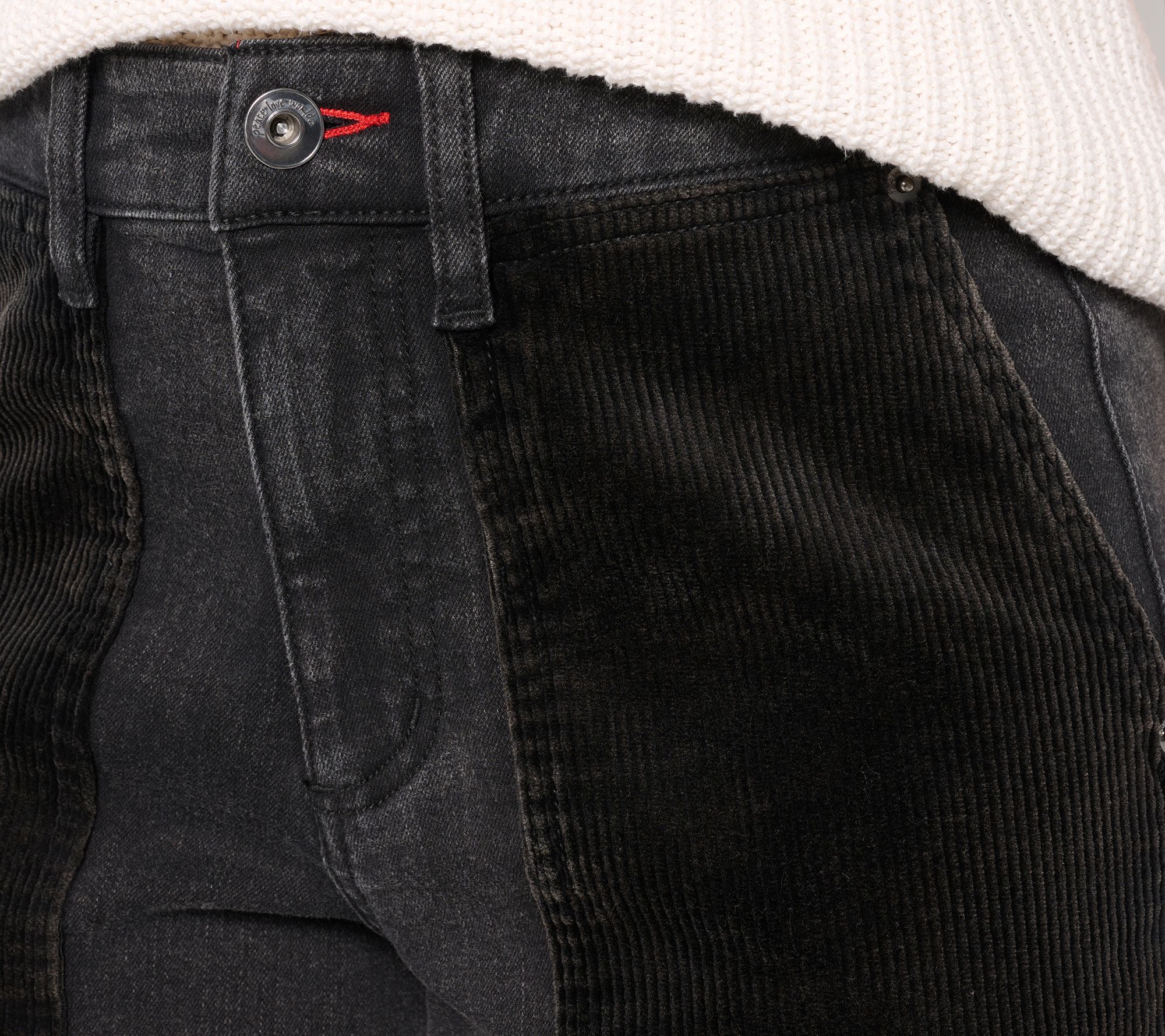 Peace Love World Boheme Regular Soft Barrel Jeans w/ Corduroy Pocket