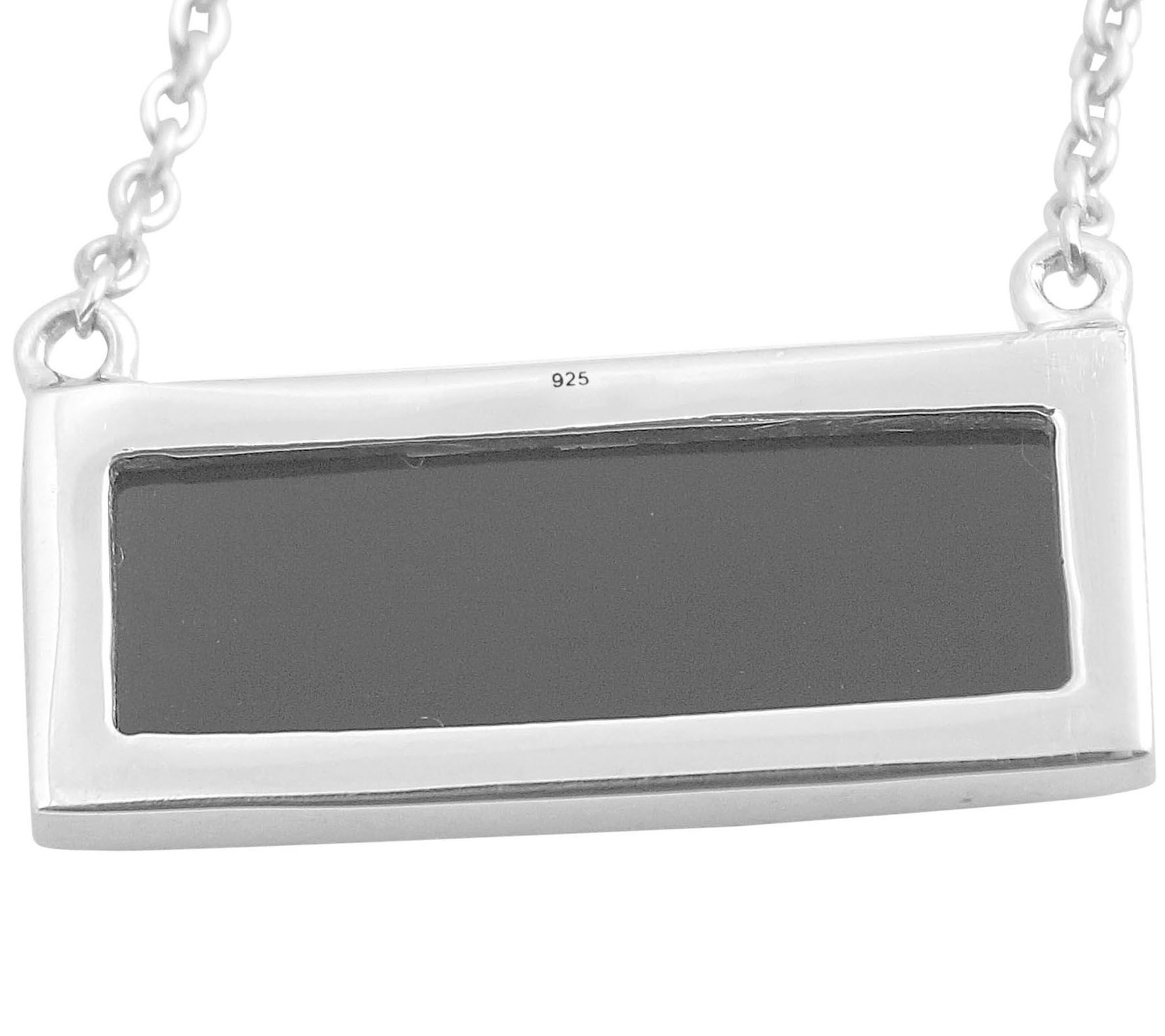 Gemstone Bar Necklace, Sterling