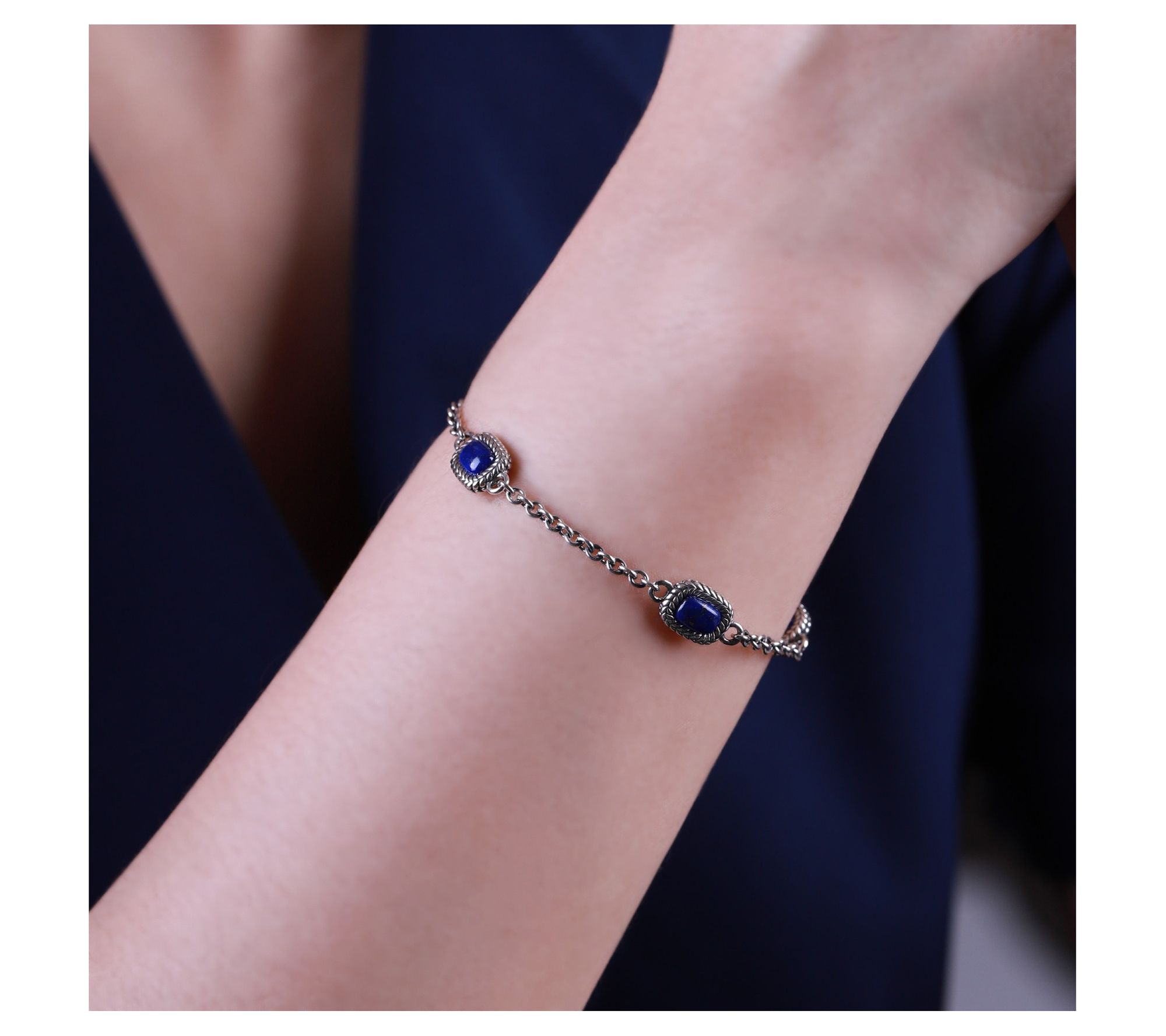Tiffany Kay Studio Sterling Silver Lapis Station Bracelet