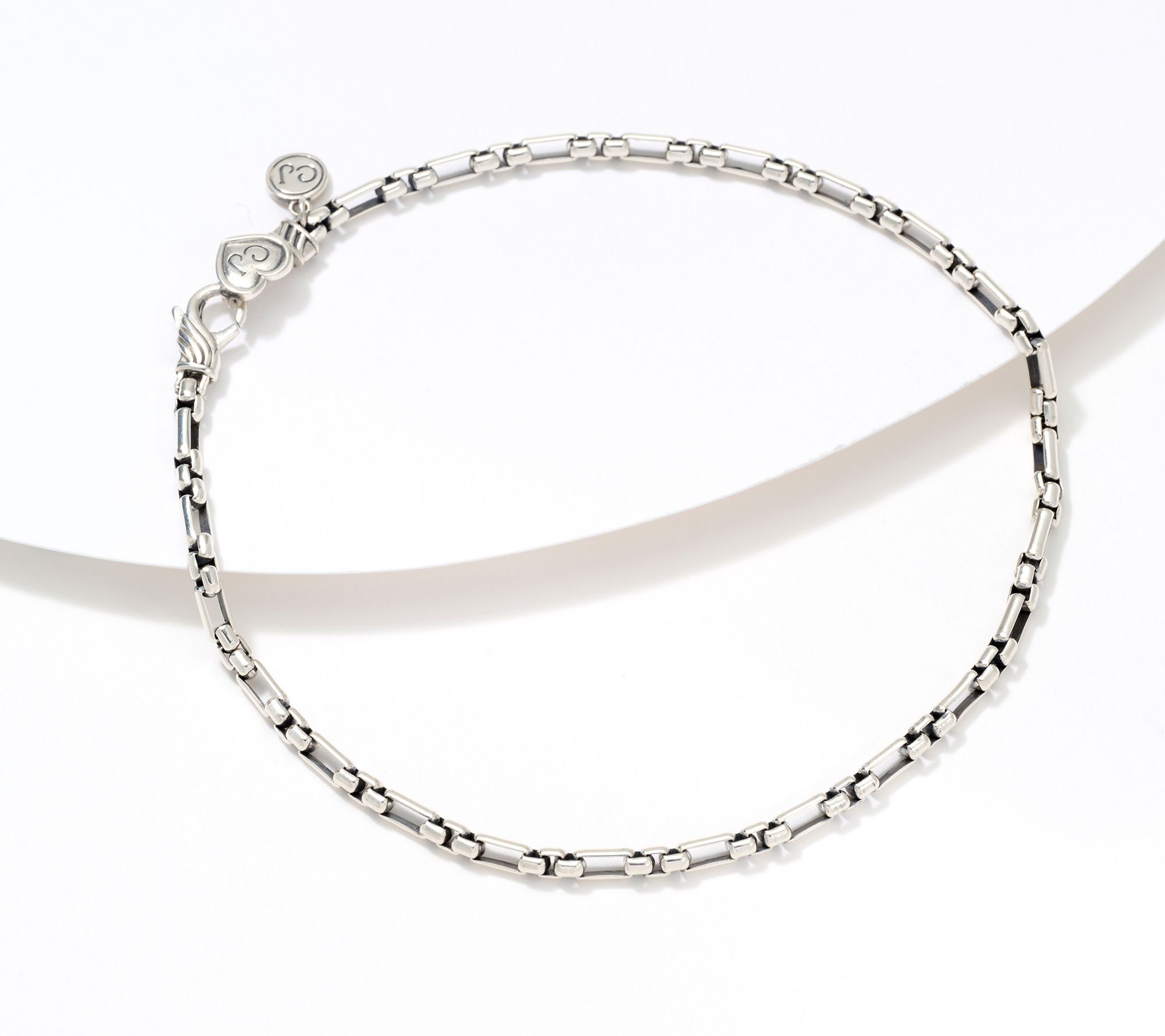 Christian James by Scott Grimes Sterling 3x1 Luciano Ankle Bracelet, 6.9g