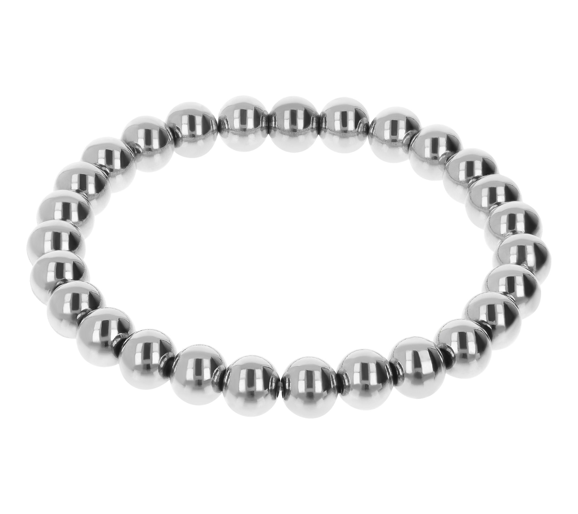 Steel by Design Polished 8mm Bead Stretch Bracelet