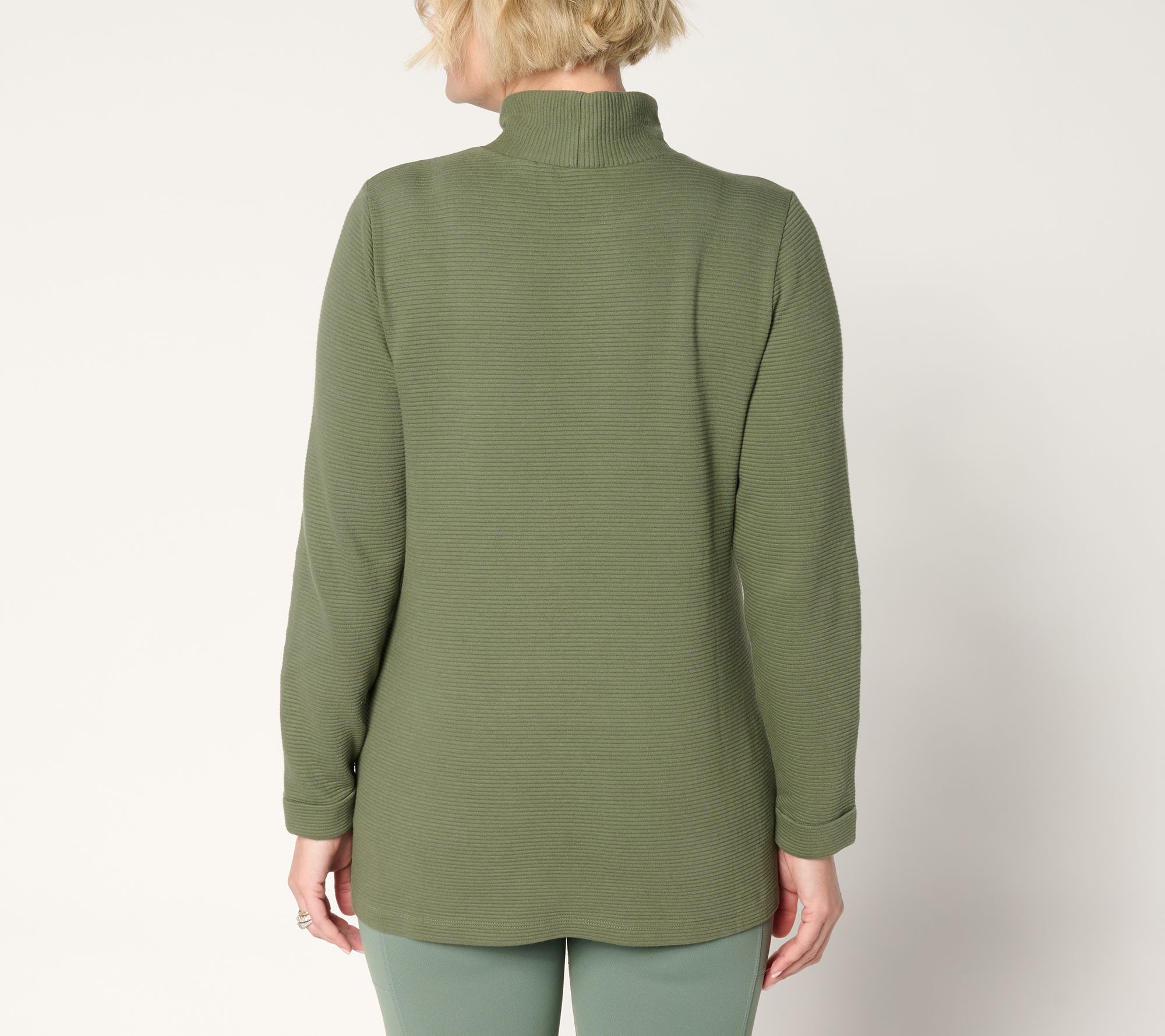 Denim & Co. Active Regular Ottoman Mock Neck Tunic