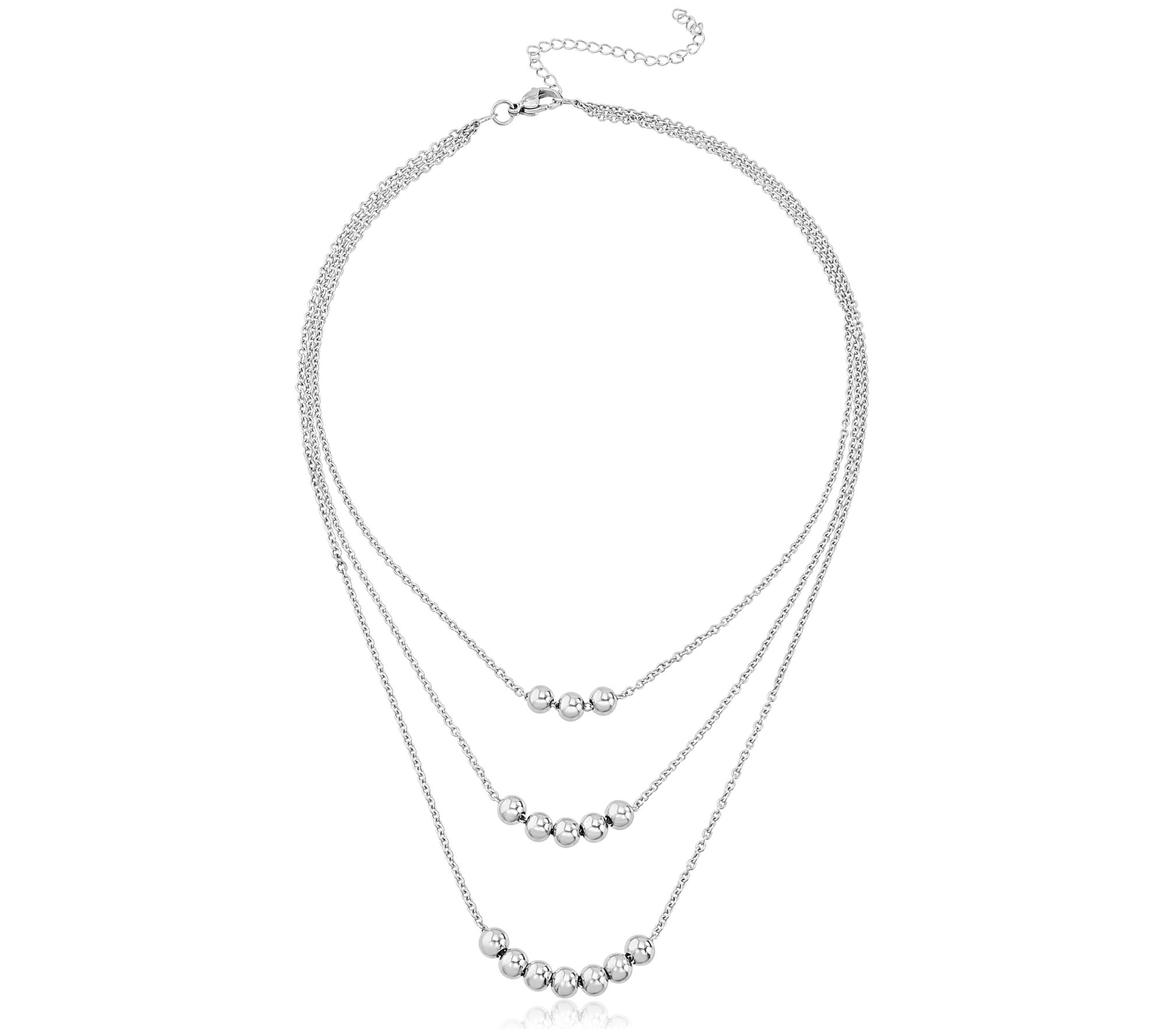 Steel by Design Multi-Layer Bead Necklace