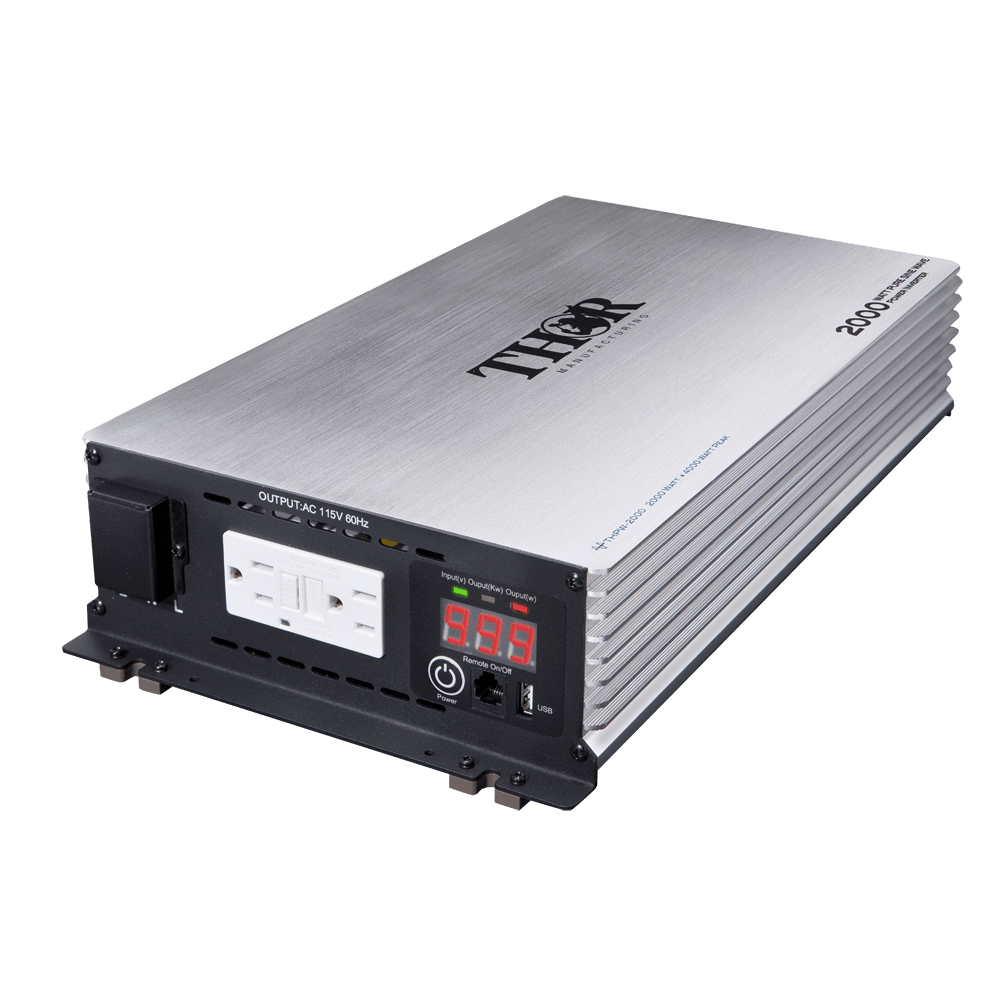 Thor - 2000 Watt 12V Pure Sine Inverter With USB 2.1