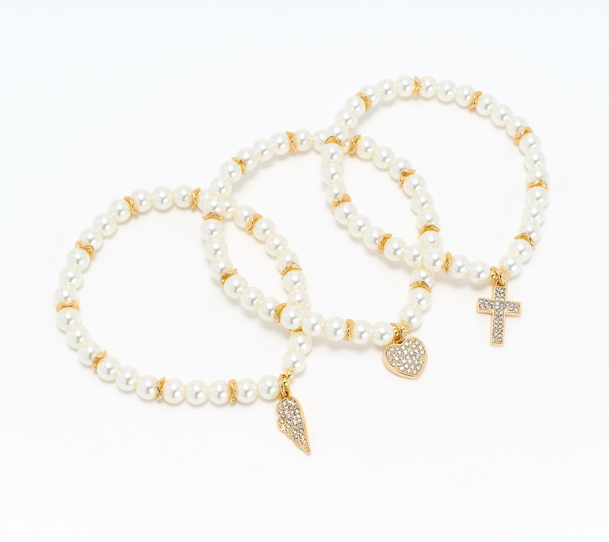 Always By My Side 3-Piece Faux Pearl Bracelets by Valerie