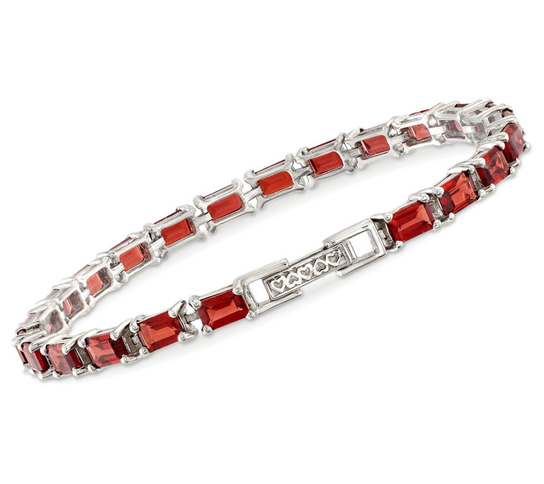 Affinity Gems Emerald Garnet Gemstone Bracelet,Silver