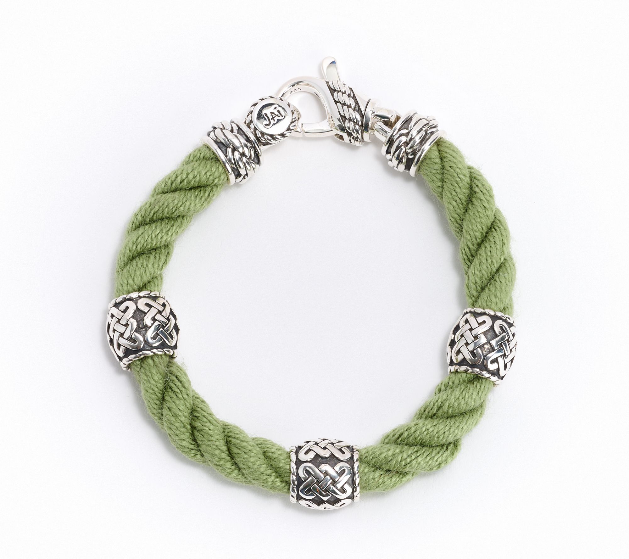 JAI Ireland Sterling Silver Sailors Knot Station Cara Rope Bracelet