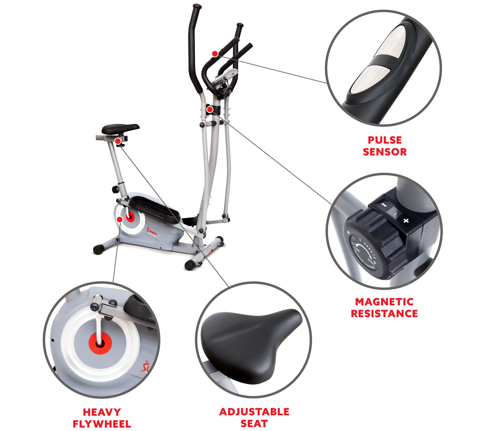 Sunny Health & Fitness Essential Series Seated Elliptical