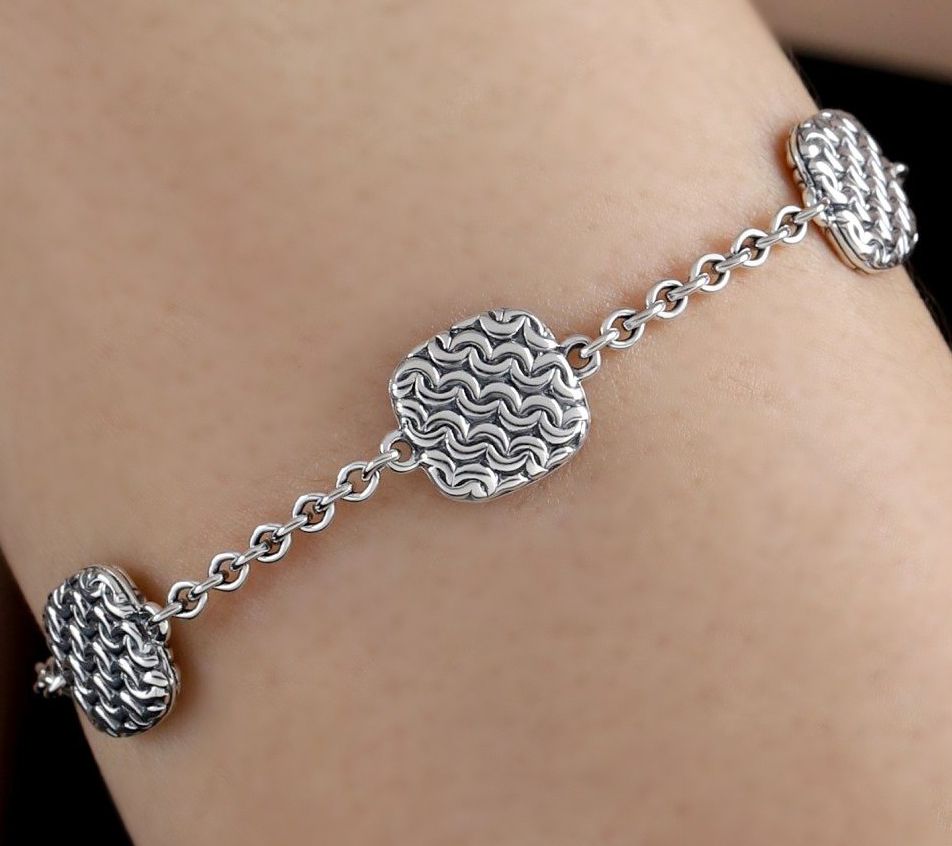 Tiffany Kay Studio Sterling Silver Purl Knit Station Bracelet