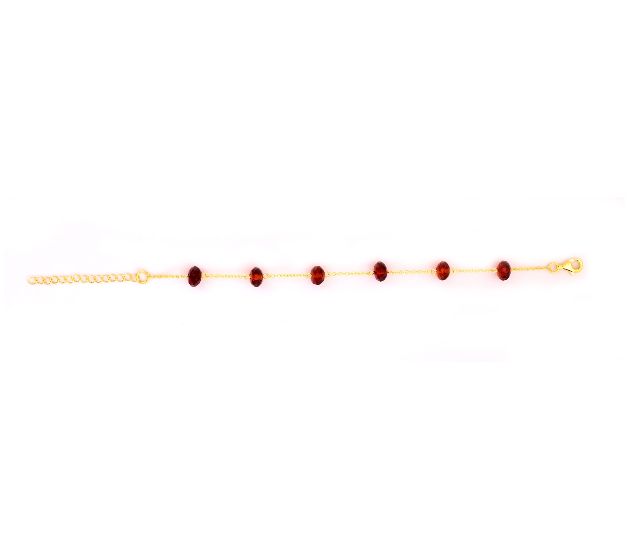 Affinity Gems Amber Bead Station Bracelet, 14KGold Plated